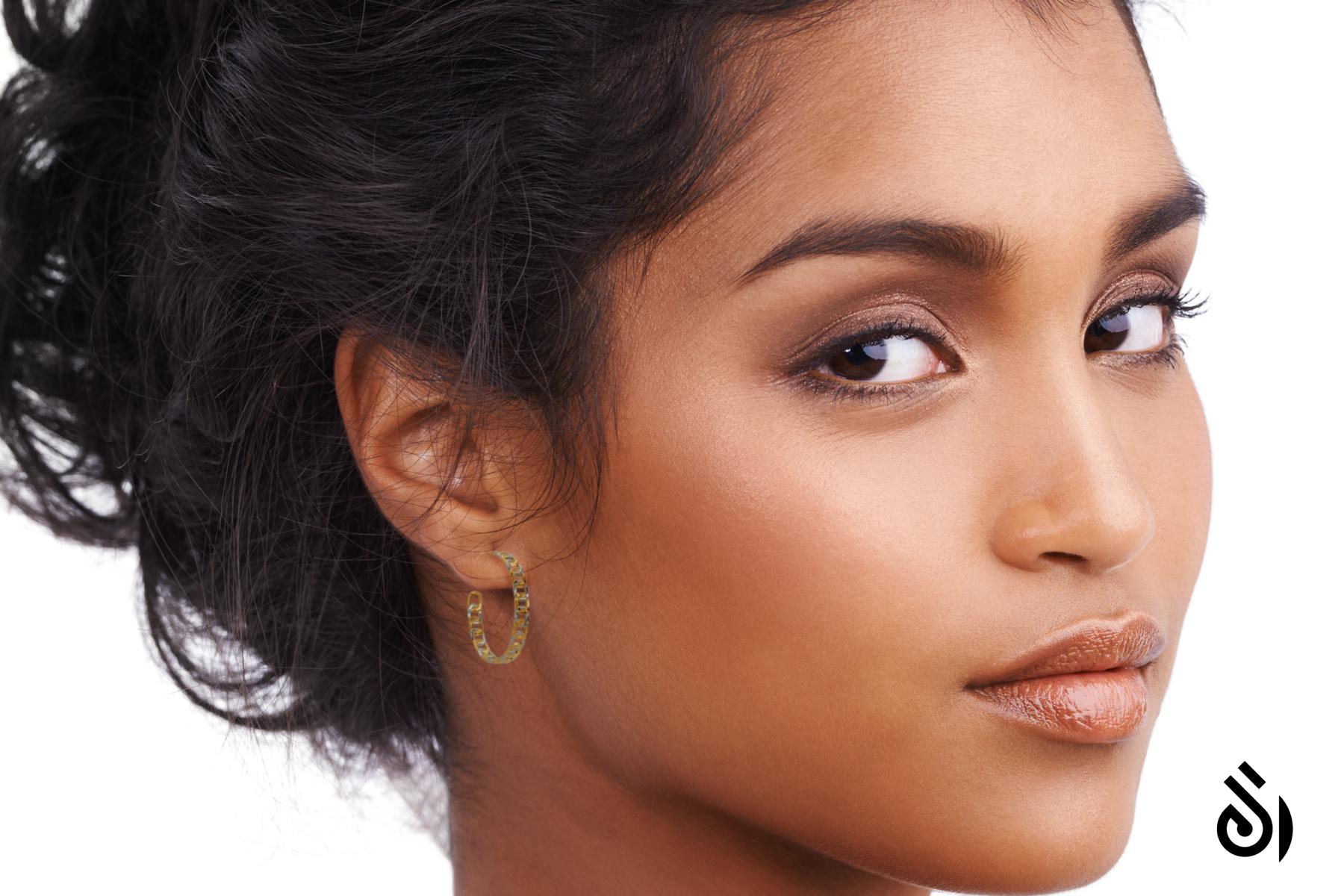 #073 Chuncky Creolen-Ohrringe "Bi 2 Color"