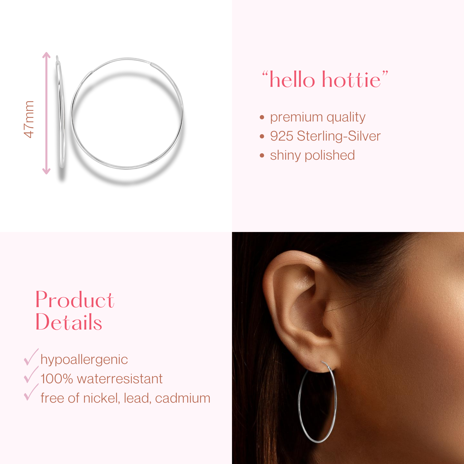#138 Stylishe Creolen "hello hottie"
