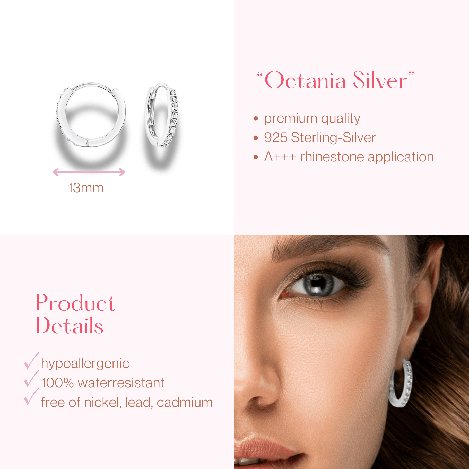 #142 Sexy Creolen "Octania II" - ARS-ARGENTI - Damen Ohrringe Silber - 925 Sterling Silber - Sexy Creolen – Kreolen – damenohrringe – Geschenkbox - swarovski ohrringe