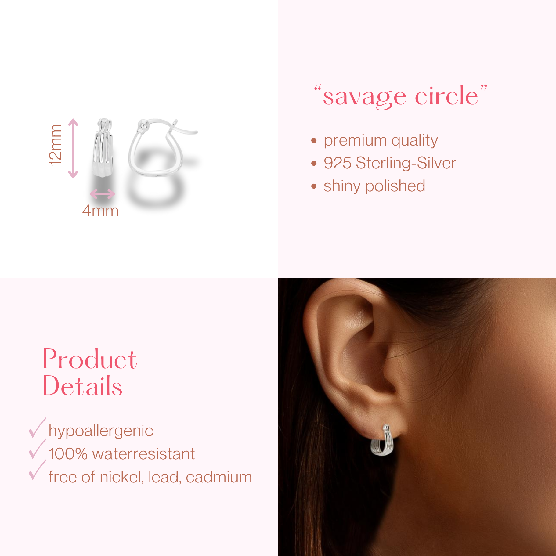 #155 Eckige Creolen "Savage Circle"