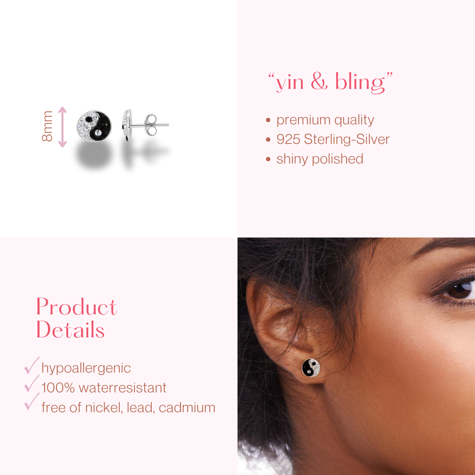 #156 Ohrstecker "Yin & Bling"
