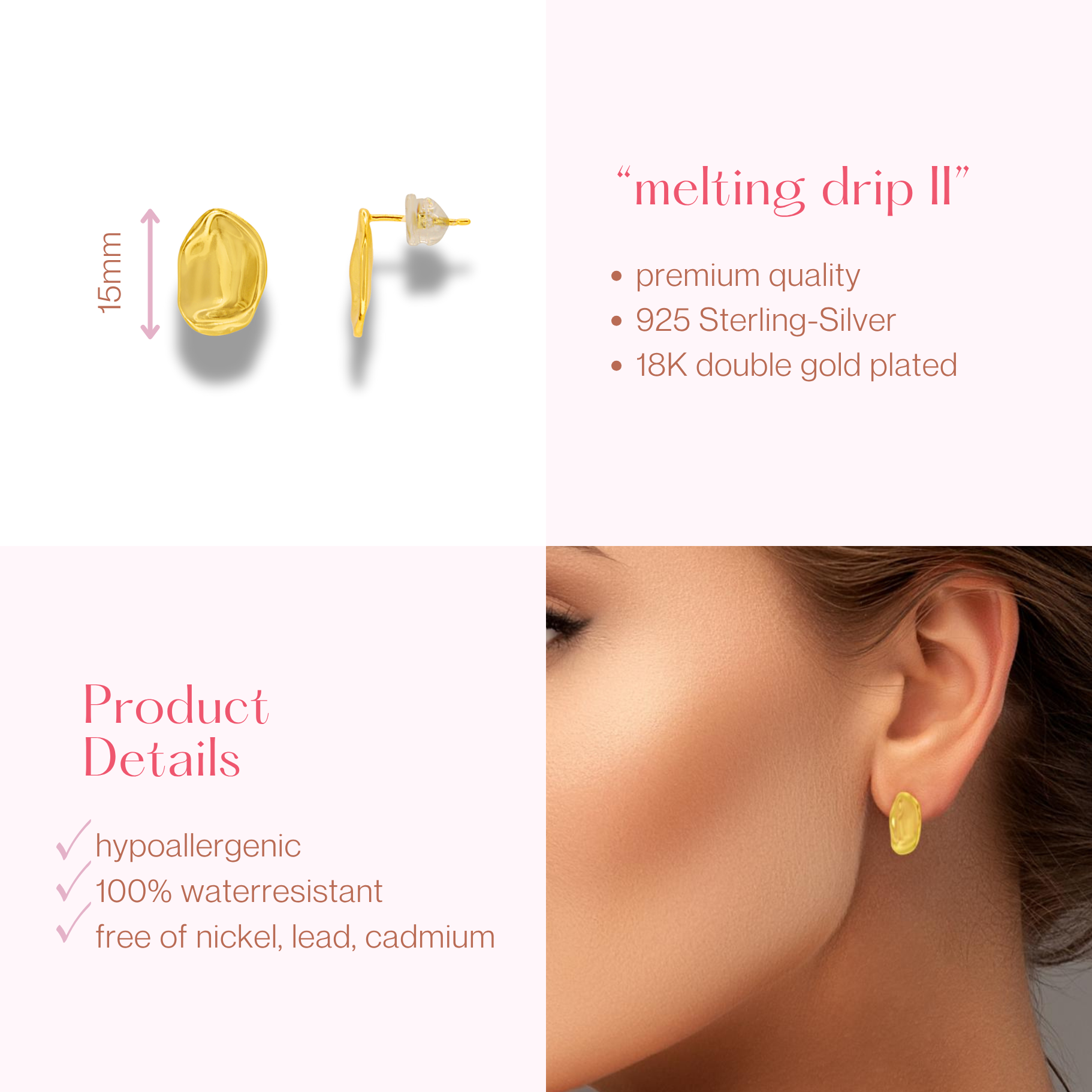 #167 Urbane Boho-Ohrringe "Melting Drip II"
