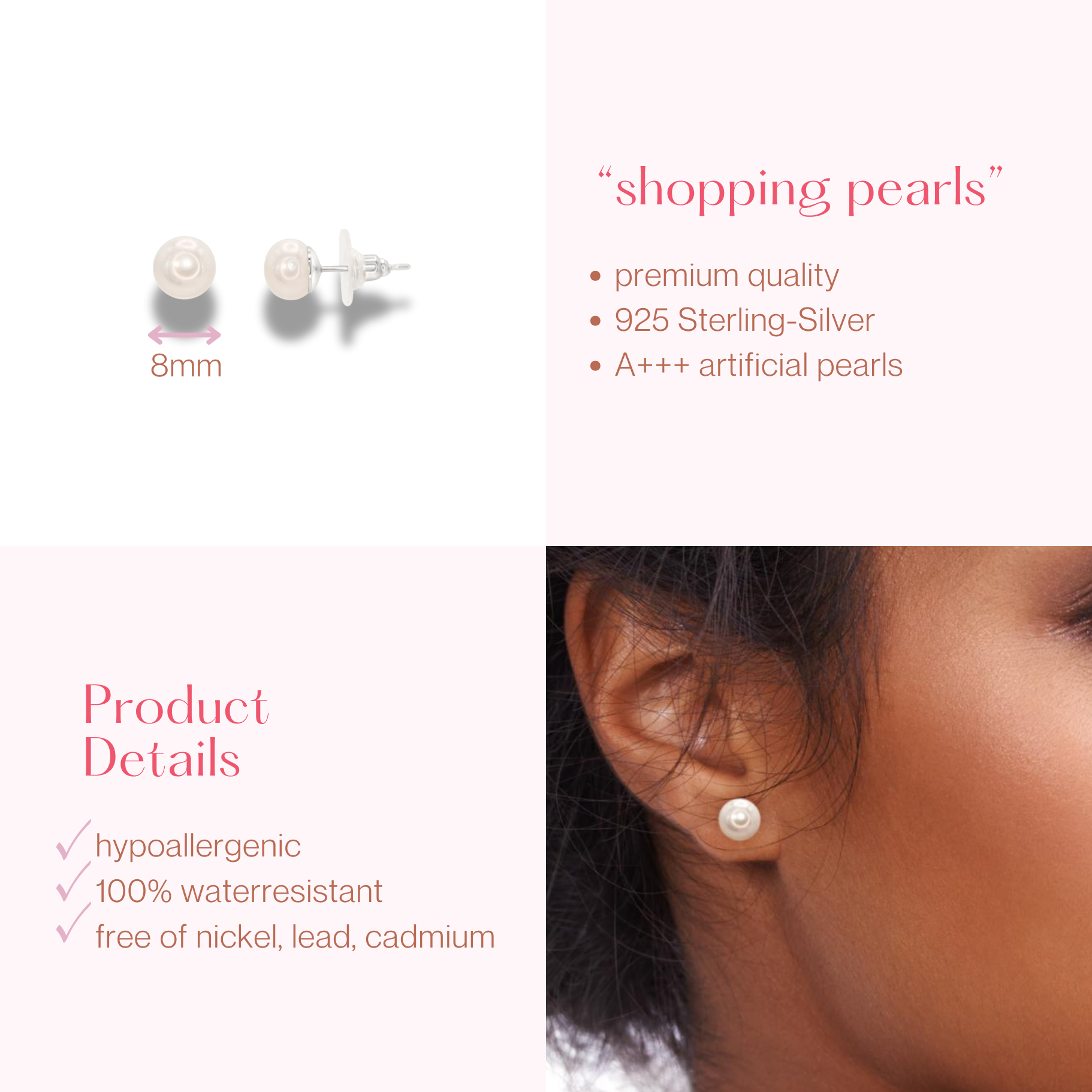 #178 Perlen - Ohrstecker "Shopping Pearls"