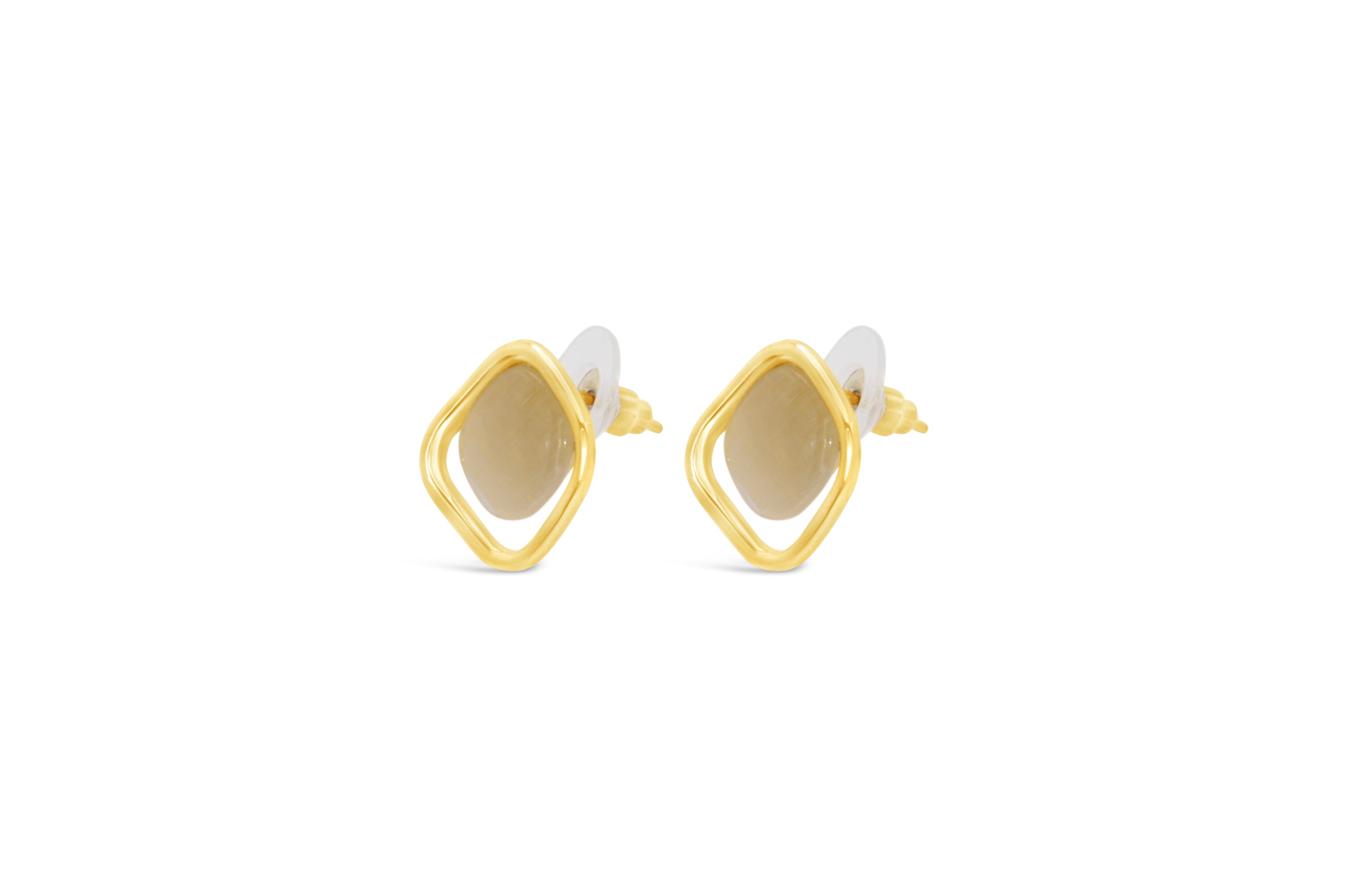 #185 Geometrische Retro - Ohrstecker "Golden Girl"
