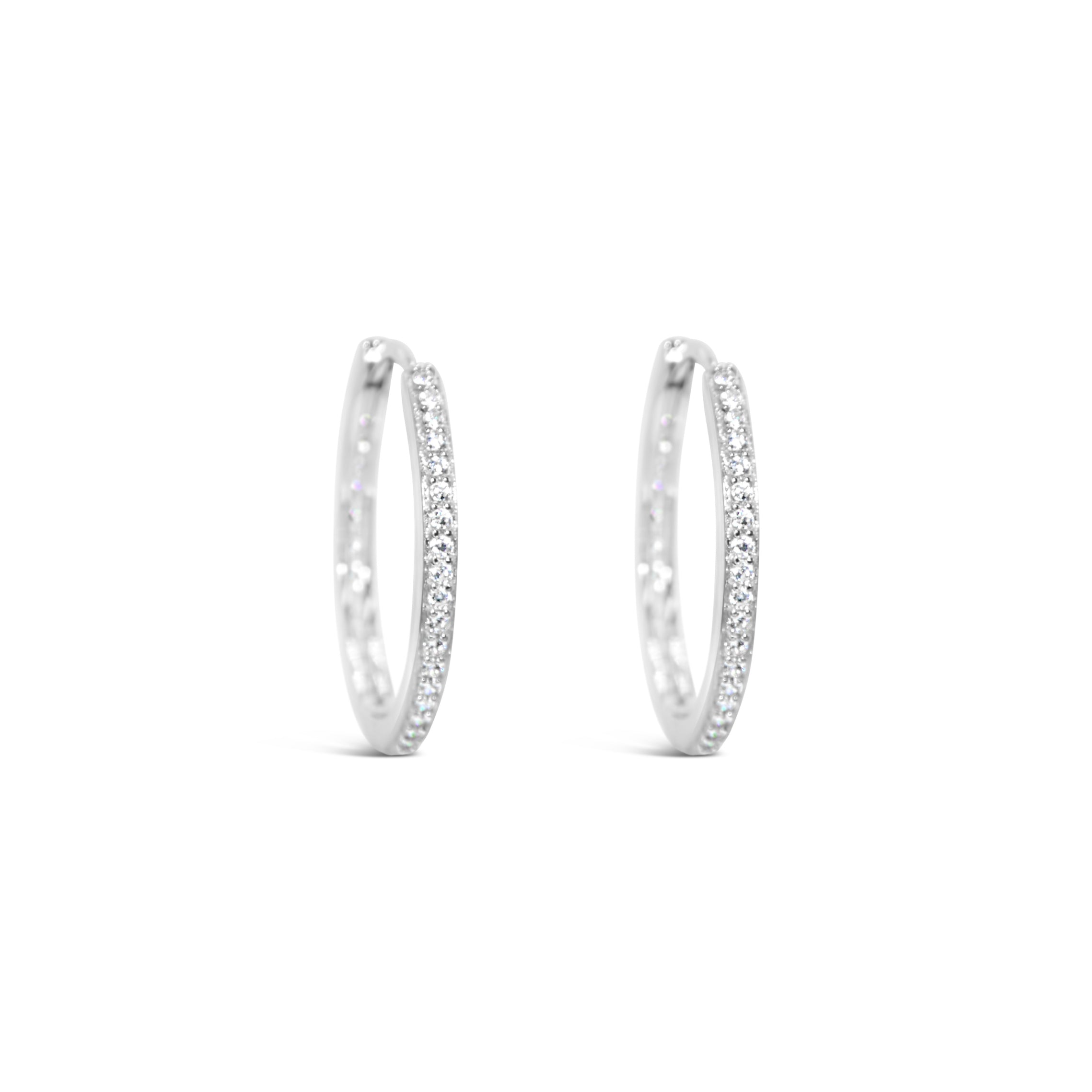 #193 Glamouröse Creolen "Sexy Skinny Hoops I" - ARS-ARGENTI - Damen Ohrringe Silber - 925 Sterling Silber - Sexy Creolen – Kreolen – damenohrringe – Geschenkbox - swarovski ohrringe