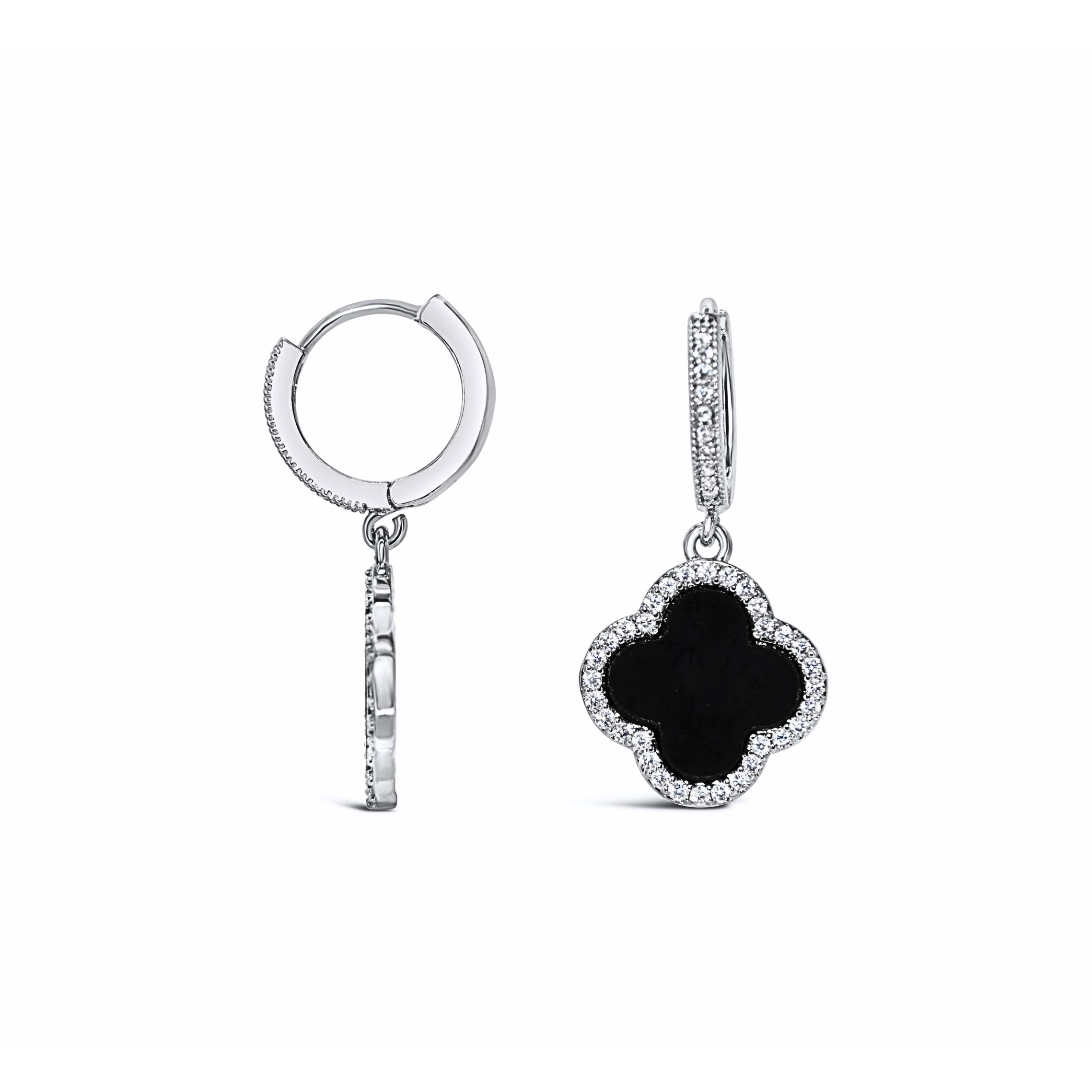 #200 Kleeblatt Ohrhänger "Lucky Luxe III" - ARS-ARGENTI - Damen Ohrringe Silber - 925 Sterling Silber – Ohrhänger - Sexy Ohrhänger – bestseller – Trend – Hängeohrringe – damenohrringe – Geschenkbox - swarovski ohrringe - van cleef