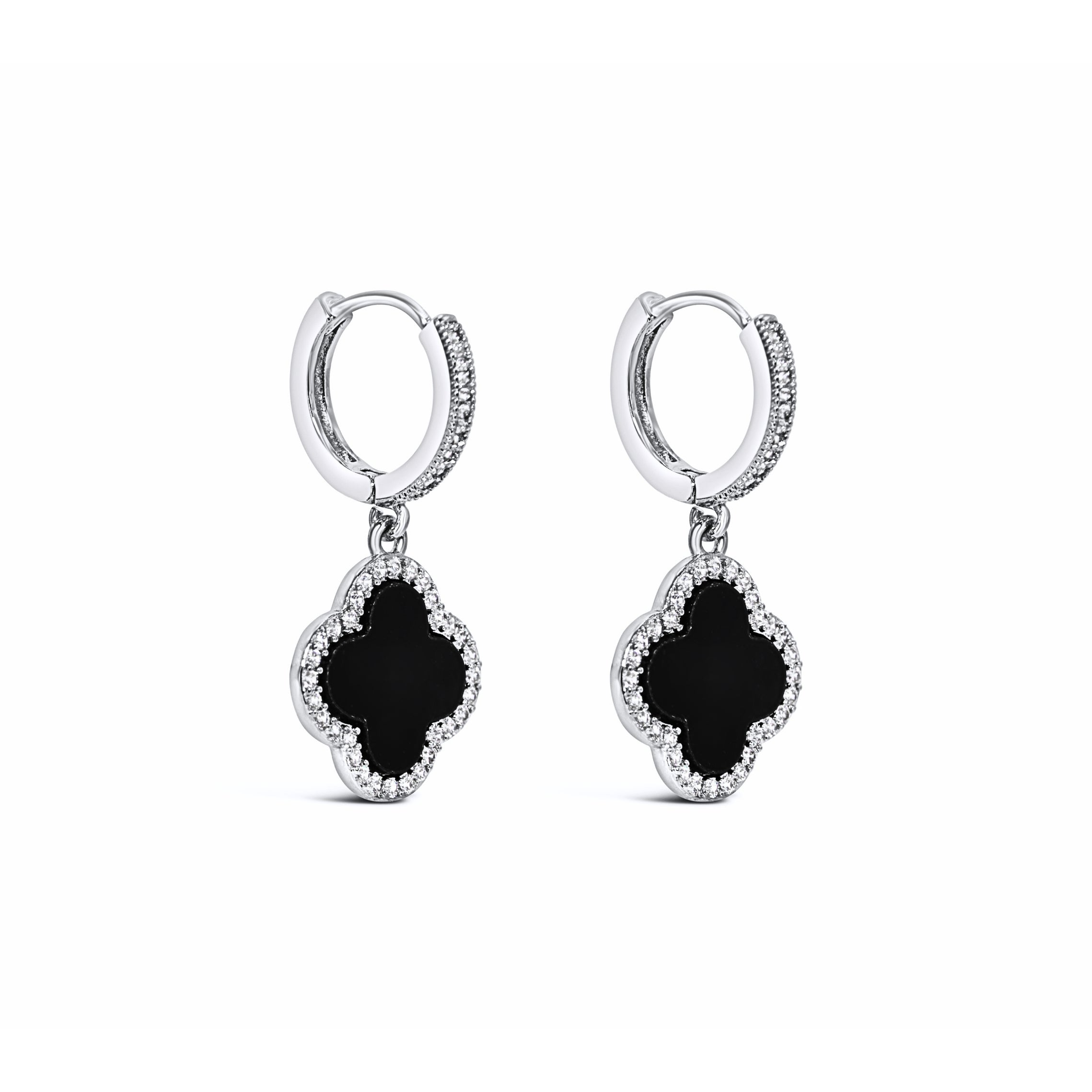 #200 Kleeblatt Ohrhänger "Lucky Luxe III" - ARS-ARGENTI - Damen Ohrringe Silber - 925 Sterling Silber – Ohrhänger - Sexy Ohrhänger – bestseller – Trend – Hängeohrringe – damenohrringe – Geschenkbox - swarovski ohrringe - van cleef
