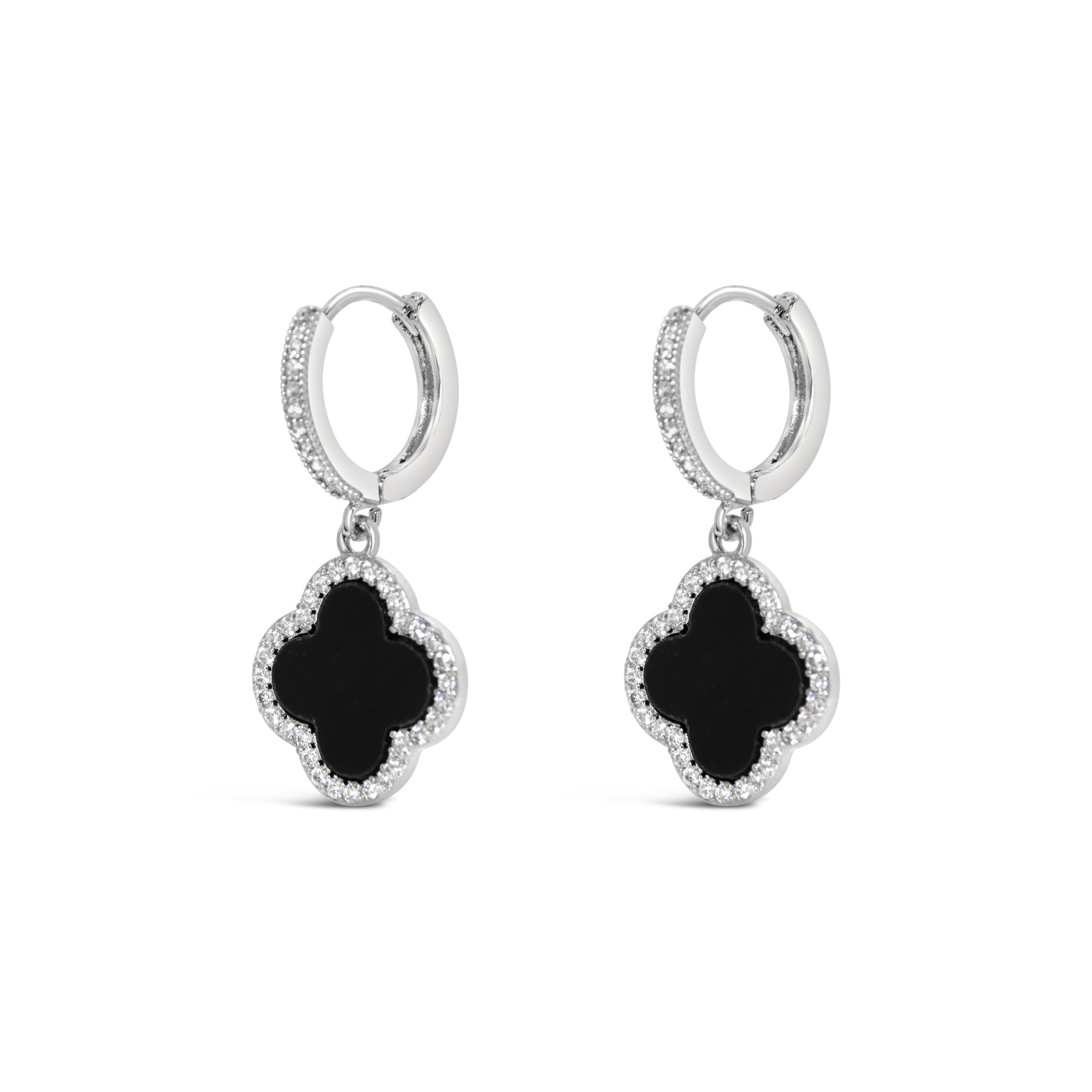 #200 Kleeblatt Ohrhänger "Lucky Luxe III" - ARS-ARGENTI - Damen Ohrringe Silber - 925 Sterling Silber – Ohrhänger - Sexy Ohrhänger – bestseller – Trend – Hängeohrringe – damenohrringe – Geschenkbox - swarovski ohrringe - van cleef