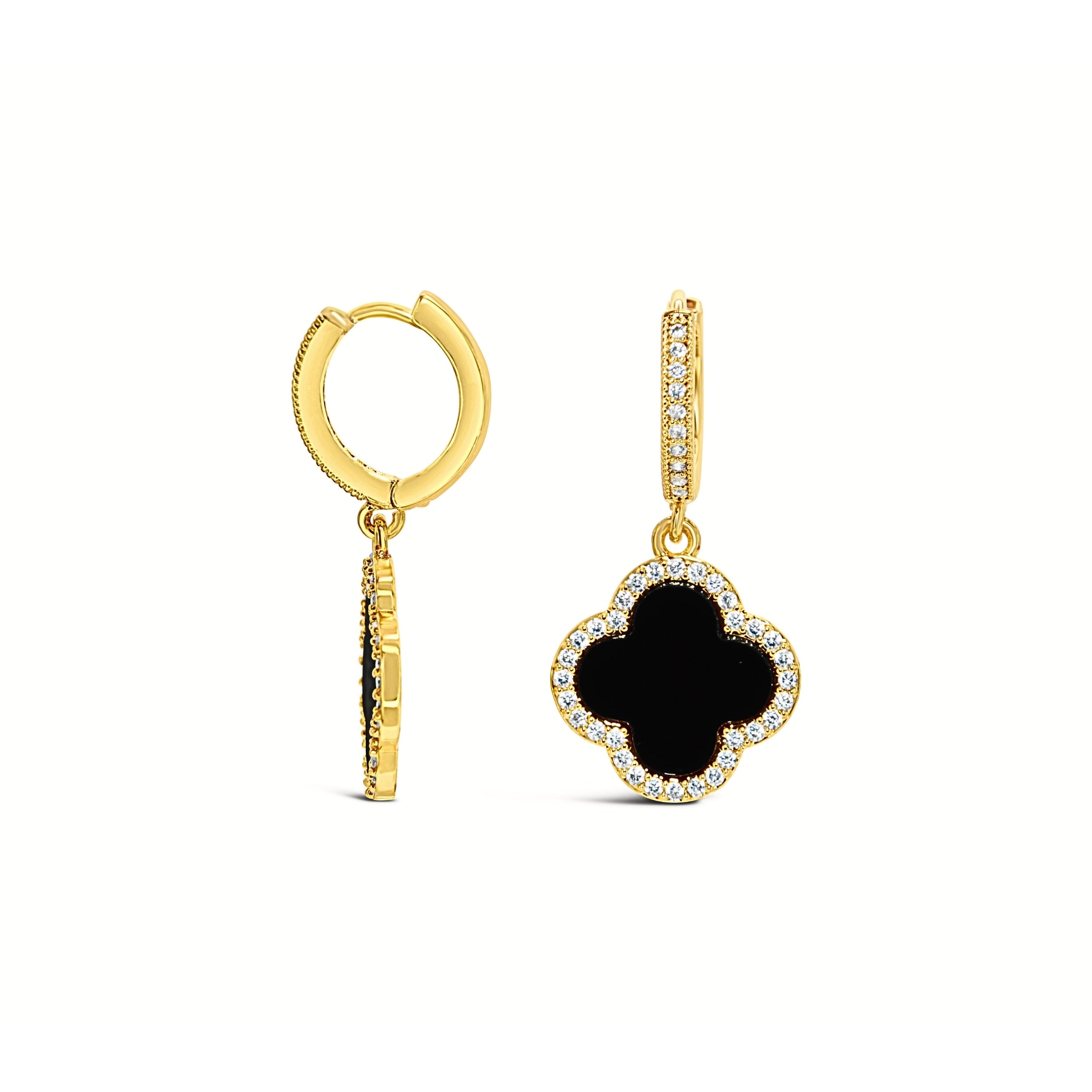 #201 Kleeblatt Ohrhänger "Lucky Luxe IV" - ARS-ARGENTI - Damen Ohrringe Gold - 925 Sterling Silber – Ohrhänger - Sexy Ohrhänger gold 585 – bestseller – Trend – Hängeohrringe – damenohrringe – Geschenkbox - van cleef