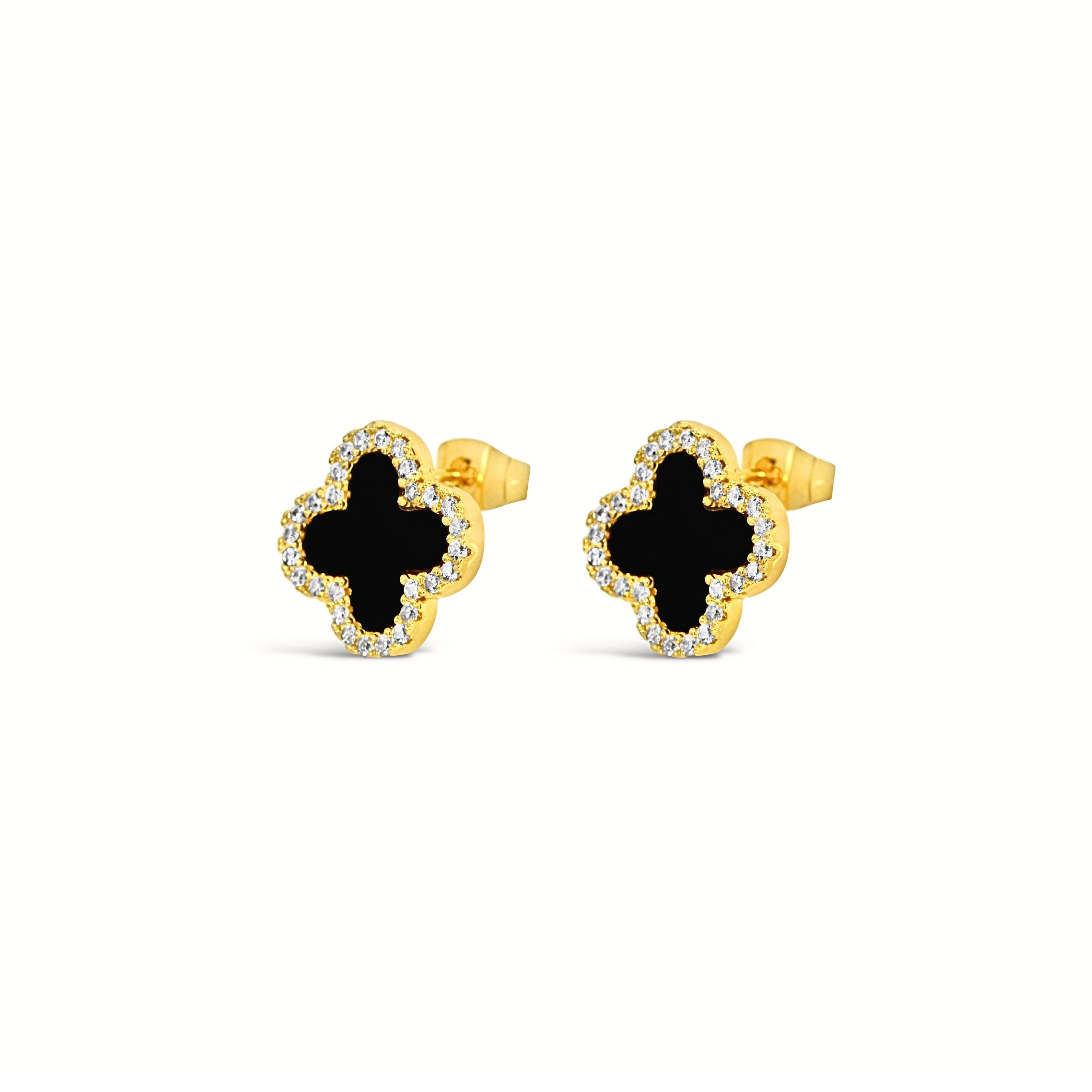 #202 Kleeblatt Ohrstecker "Lucky Dot M" - ARS-ARGENTI - Damen Ohrringe Gold - 925 Sterling Silber - Sexy Ohrstecker gold 585 – swarovski ohrringe – damenohrringe – Geschenkbox