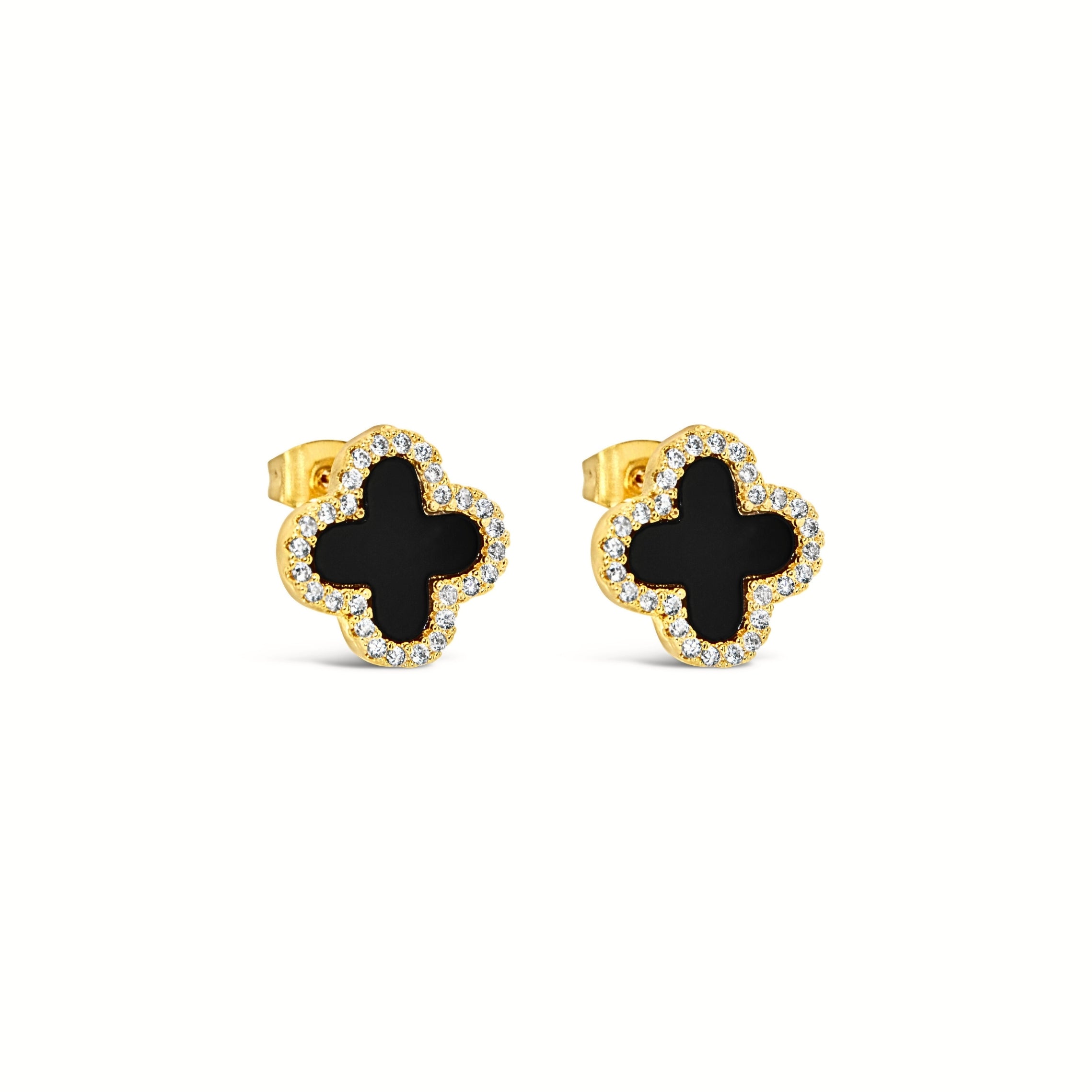#202 Kleeblatt Ohrstecker "Lucky Dot M" - ARS-ARGENTI - Damen Ohrringe Gold - 925 Sterling Silber - Sexy Ohrstecker gold 585 – swarovski ohrringe – damenohrringe – Geschenkbox