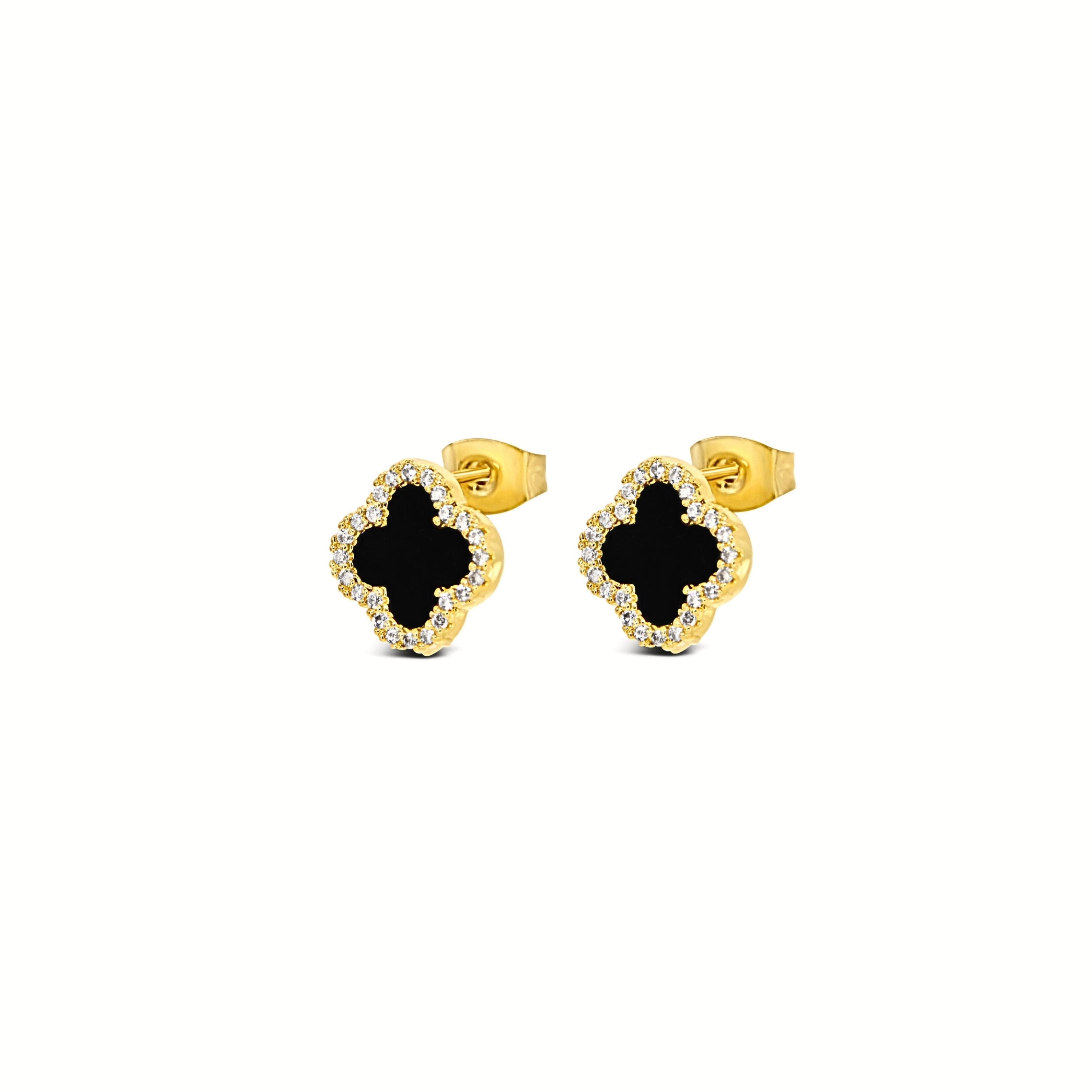 #203 Kleeblatt Ohrstecker "Lucky Dot S" - ARS-ARGENTI - Damen Ohrringe Gold - 925 Sterling Silber - Sexy Ohrstecker gold 585 – swarovski ohrringe – damenohrringe – Geschenkbox