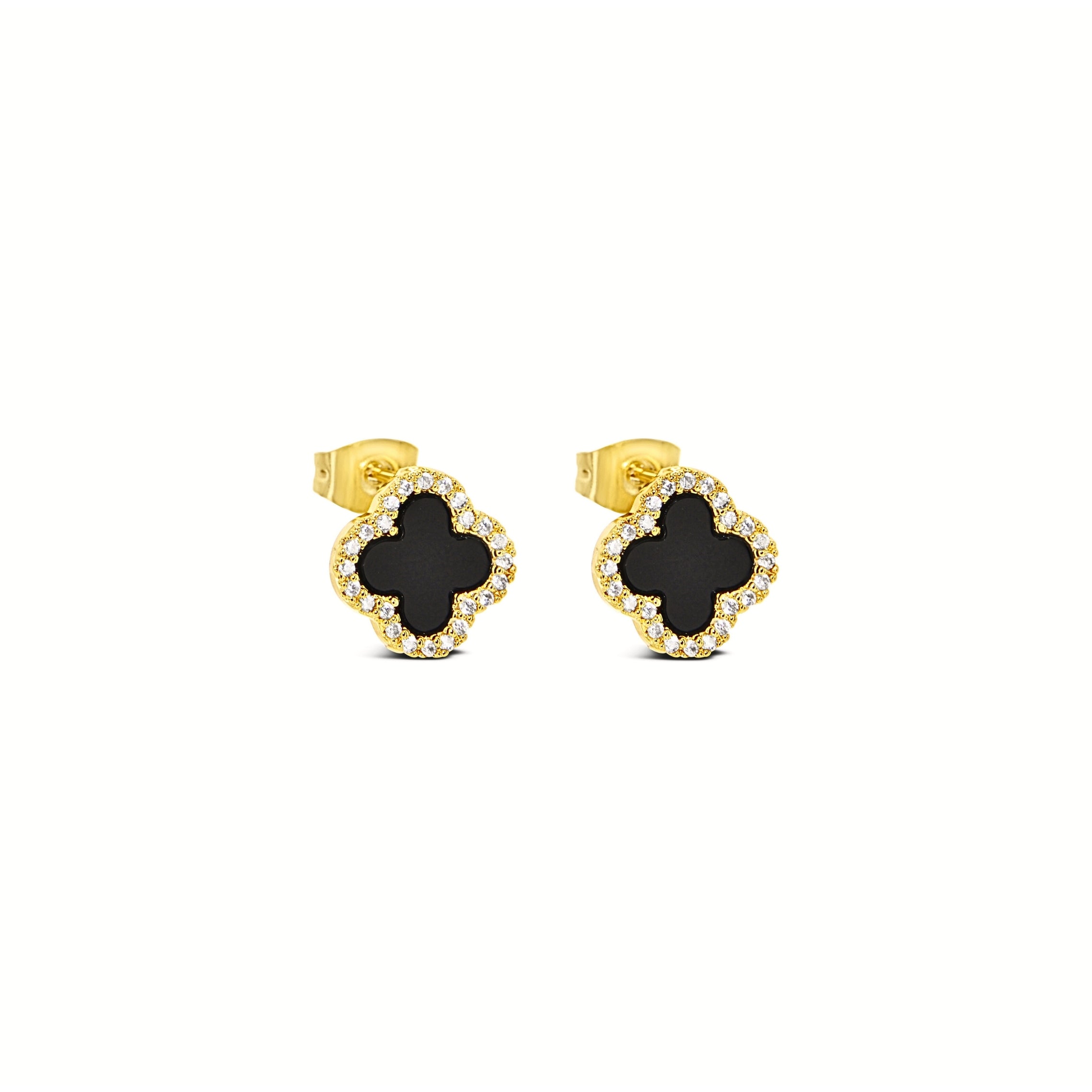 #203 Kleeblatt Ohrstecker "Lucky Dot S" - ARS-ARGENTI - Damen Ohrringe Gold - 925 Sterling Silber - Sexy Ohrstecker gold 585 – swarovski ohrringe – damenohrringe – Geschenkbox