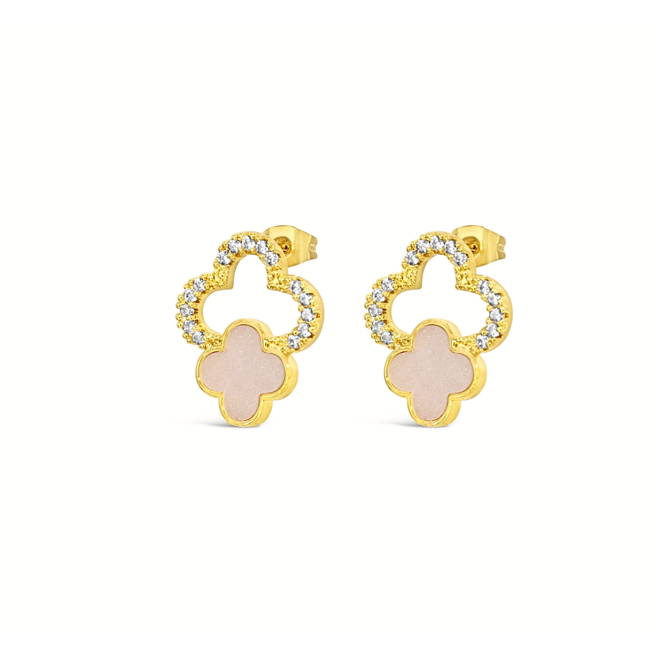 #204 Kleeblatt Ohrstecker "Lucky Lights" - ARS-ARGENTI - Damen Ohrringe Gold - 925 Sterling Silber - Sexy Ohrstecker gold 585 – swarovski ohrringe – damenohrringe – Geschenkbox