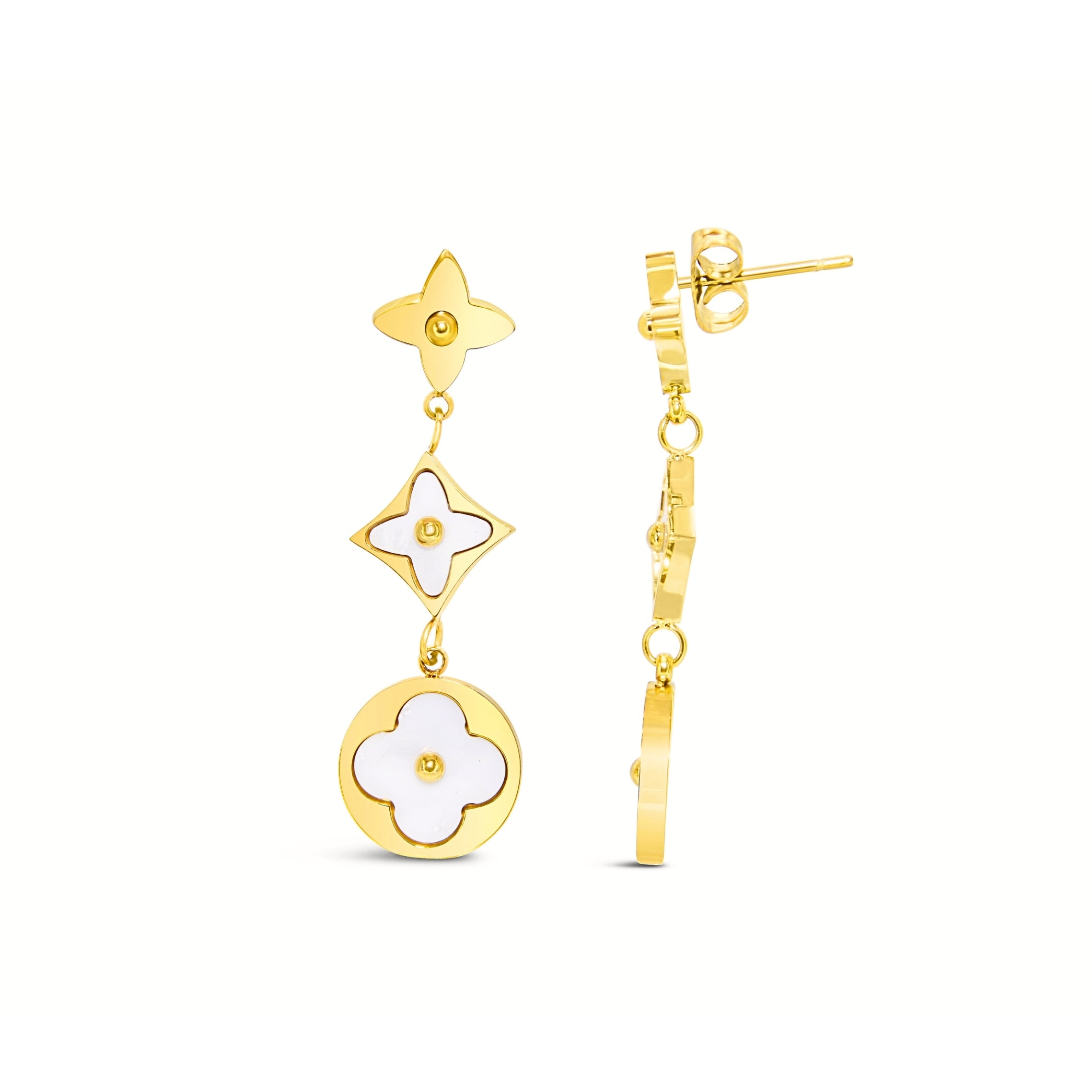 #205 Elegante Ohrhänger "Bloom & Bling Dangles" - ARS-ARGENTI - Damen Ohrringe Gold - 925 Sterling Silber – Ohrhänger - Sexy Ohrhänger gold 585 – bestseller – Trend – Hängeohrringe – damenohrringe – Geschenkbox