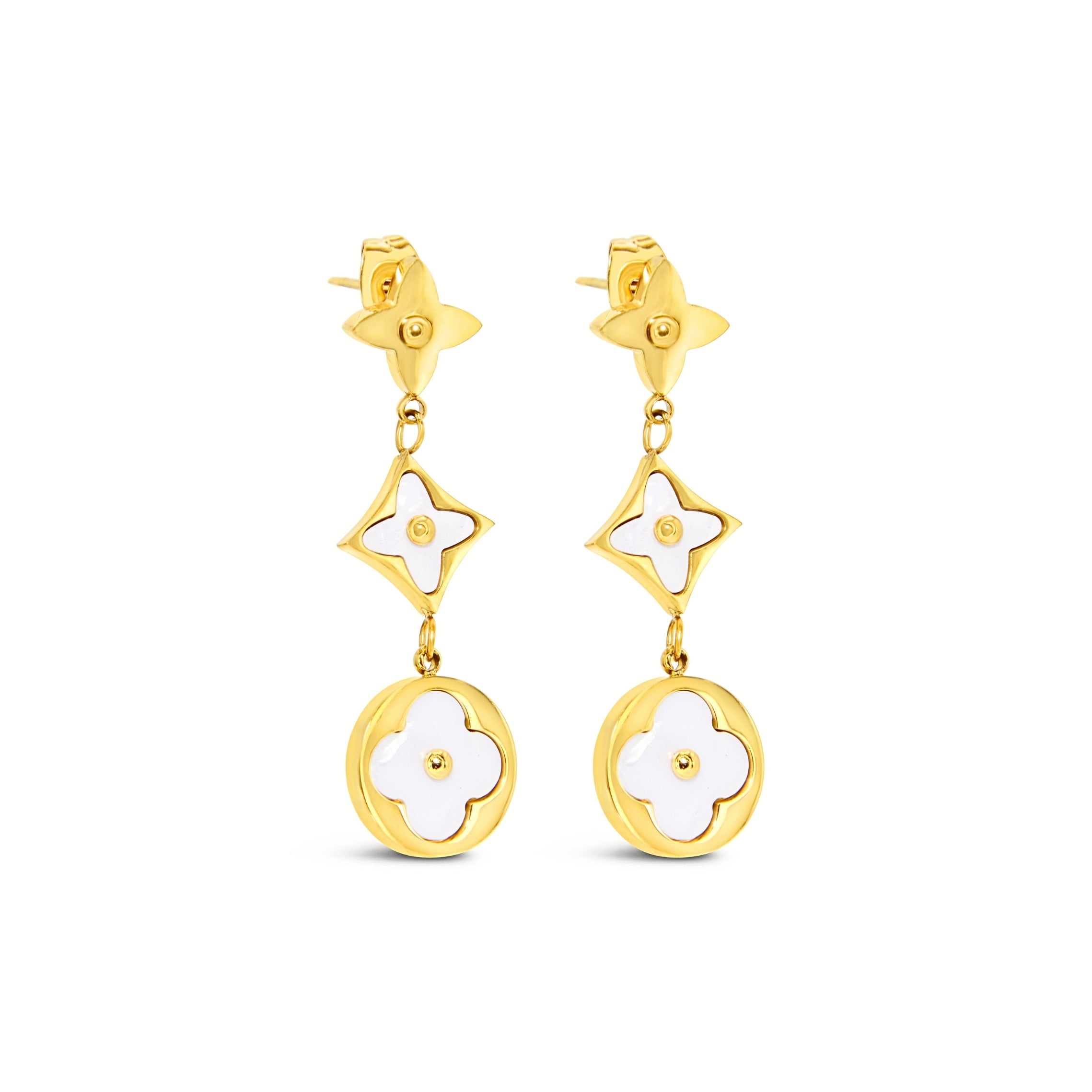 #205 Elegante Ohrhänger "Bloom & Bling Dangles" - ARS-ARGENTI - Damen Ohrringe Gold - 925 Sterling Silber – Ohrhänger - Sexy Ohrhänger gold 585 – bestseller – Trend – Hängeohrringe – damenohrringe – Geschenkbox