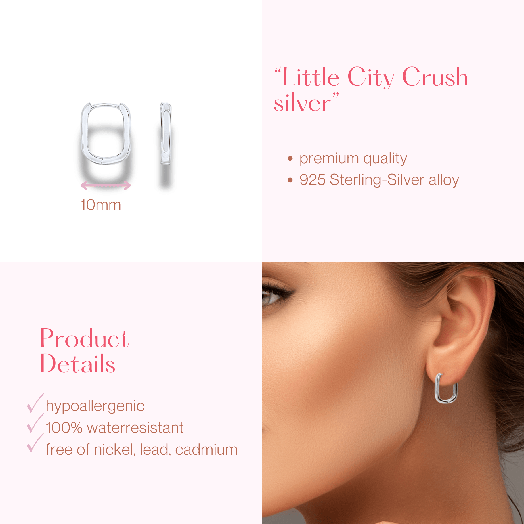 #209 Dezente Oval-Creolen "Little City Crush silber" - ARS-ARGENTI - Damen Ohrringe Silber - 925 Sterling Silber - Sexy Creolen – Kreolen – damenohrringe – Geschenkbox