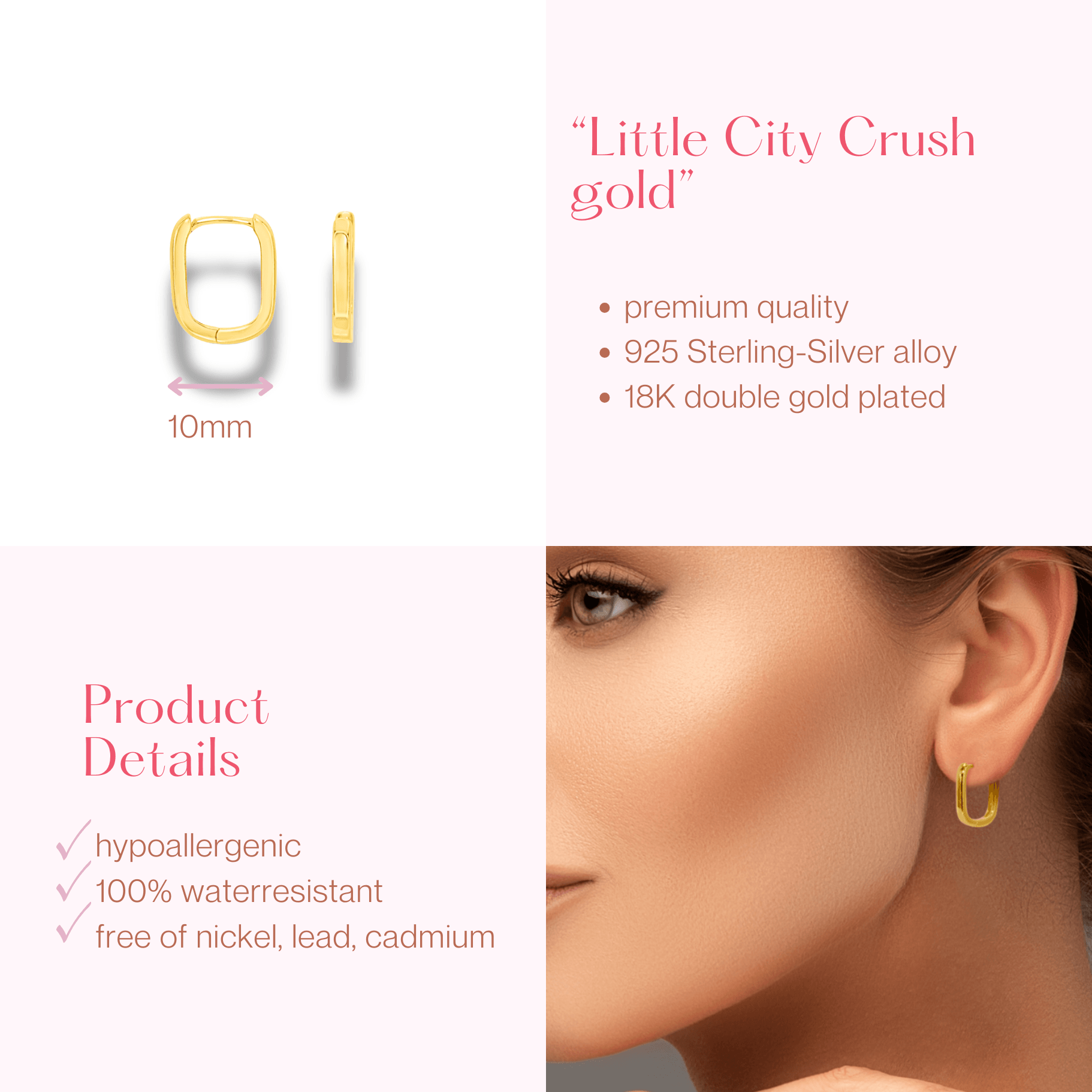 #210 Dezente Oval-Creolen "Little City Crush gold" - ARS-ARGENTI - Damen Ohrringe Gold - 925 Sterling Silber - Sexy Creolen gold 585 – bestseller – Kreolen – damenohrringe - Geschenkbox