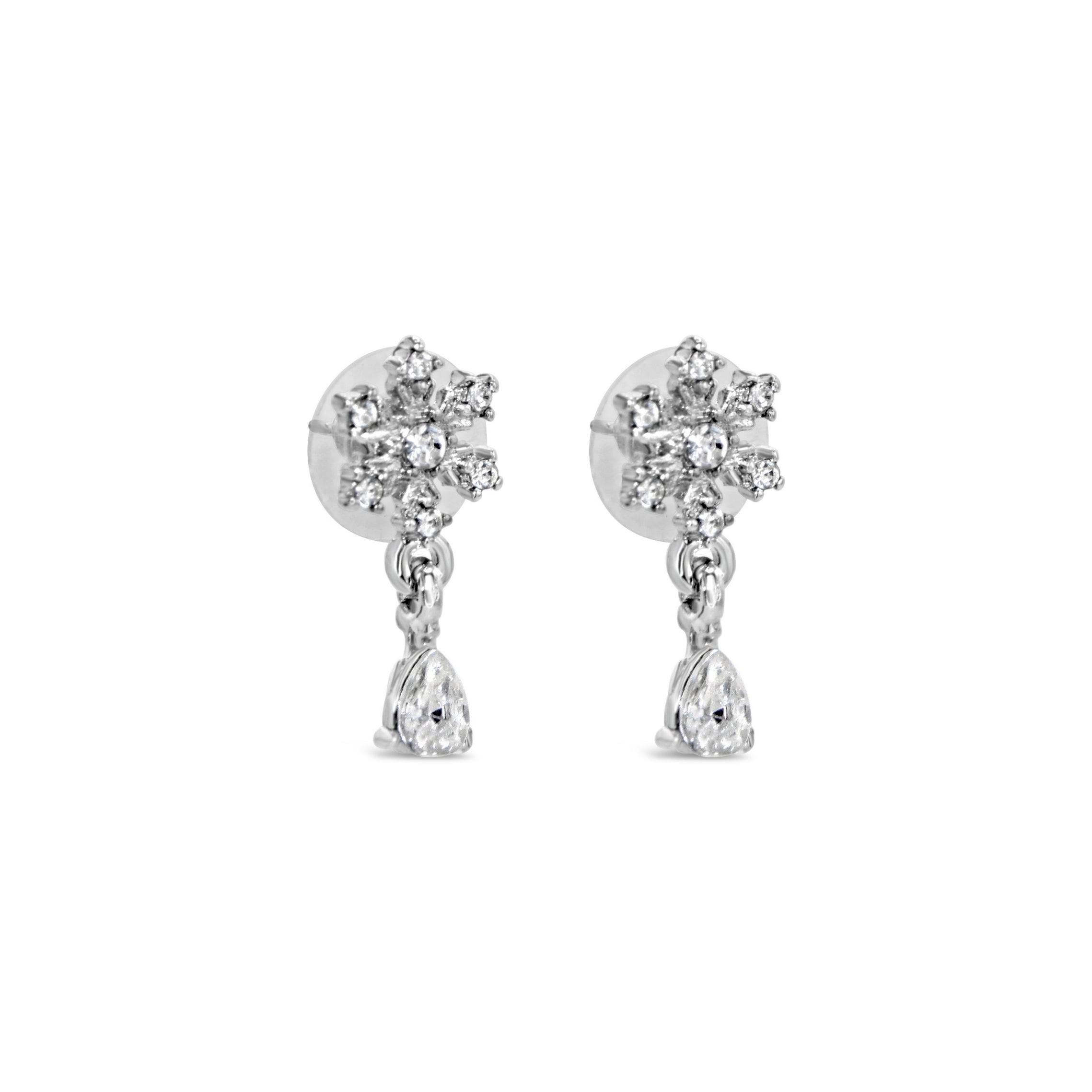 #211 Schneeflocken - Ohrhänger "Snow white" - ARS-ARGENTI - Damen Ohrringe Silber - 925 Sterling Silber – Ohrhänger - Sexy Ohrhänger – bestseller – Trend – Hängeohrringe – damenohrringe – Geschenkbox - swarovski ohrringe