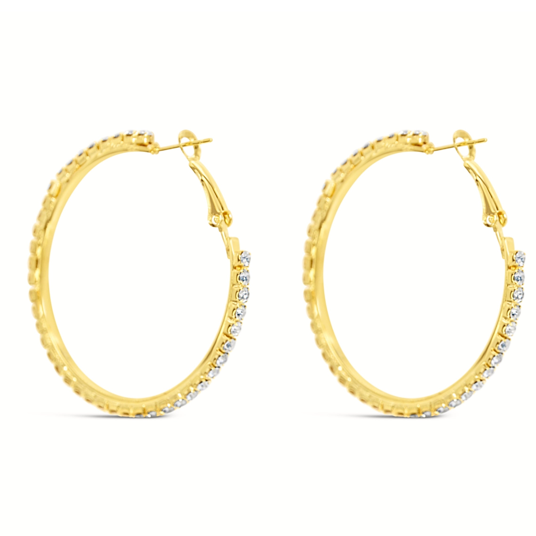 #220 Stylishe XL-Club-Creolen "Sexy K-Pop Hoops gold" - ARS-ARGENTI - Damen Ohrringe Gold - 925 Sterling Silber - Sexy Creolen gold 585 – bestseller – Kreolen – damenohrringe - Geschenkbox
