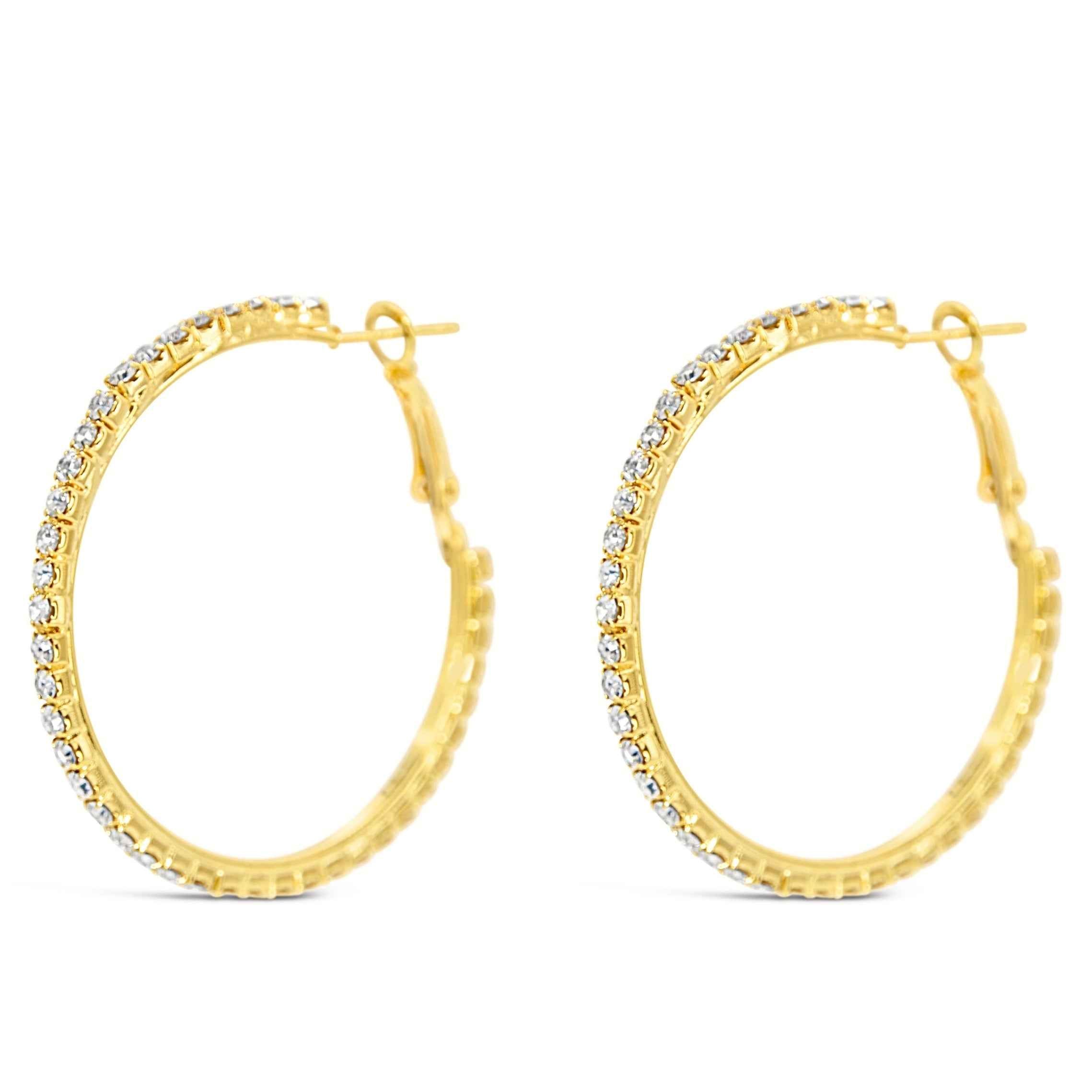 #220 Stylishe XL-Club-Creolen "Sexy K-Pop Hoops gold" - ARS-ARGENTI - Damen Ohrringe Gold - 925 Sterling Silber - Sexy Creolen gold 585 – bestseller – Kreolen – damenohrringe - Geschenkbox