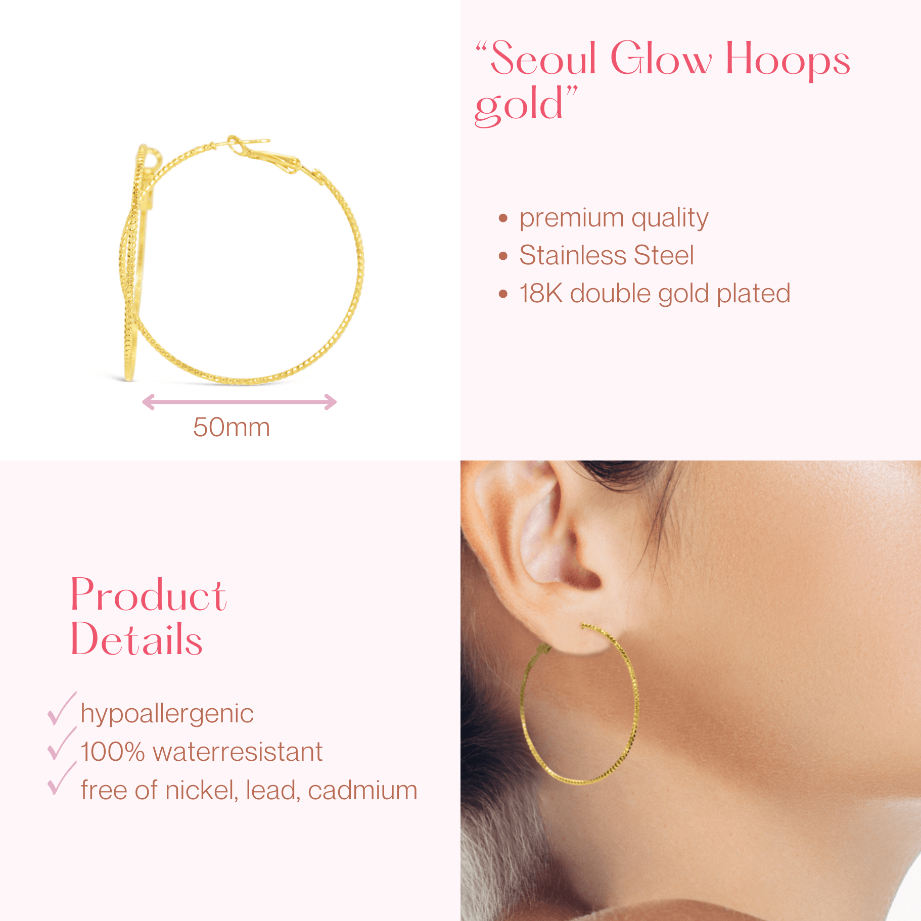 #222 Stylishe XXL-Club-Creolen "Seoul Glow Hoops gold" - ARS-ARGENTI - Damen Ohrringe Gold - 925 Sterling Silber – 585 Gold - Sexy Creolen – Kreolen – damenohrringe – Geschenkbox - swarovski ohrringe