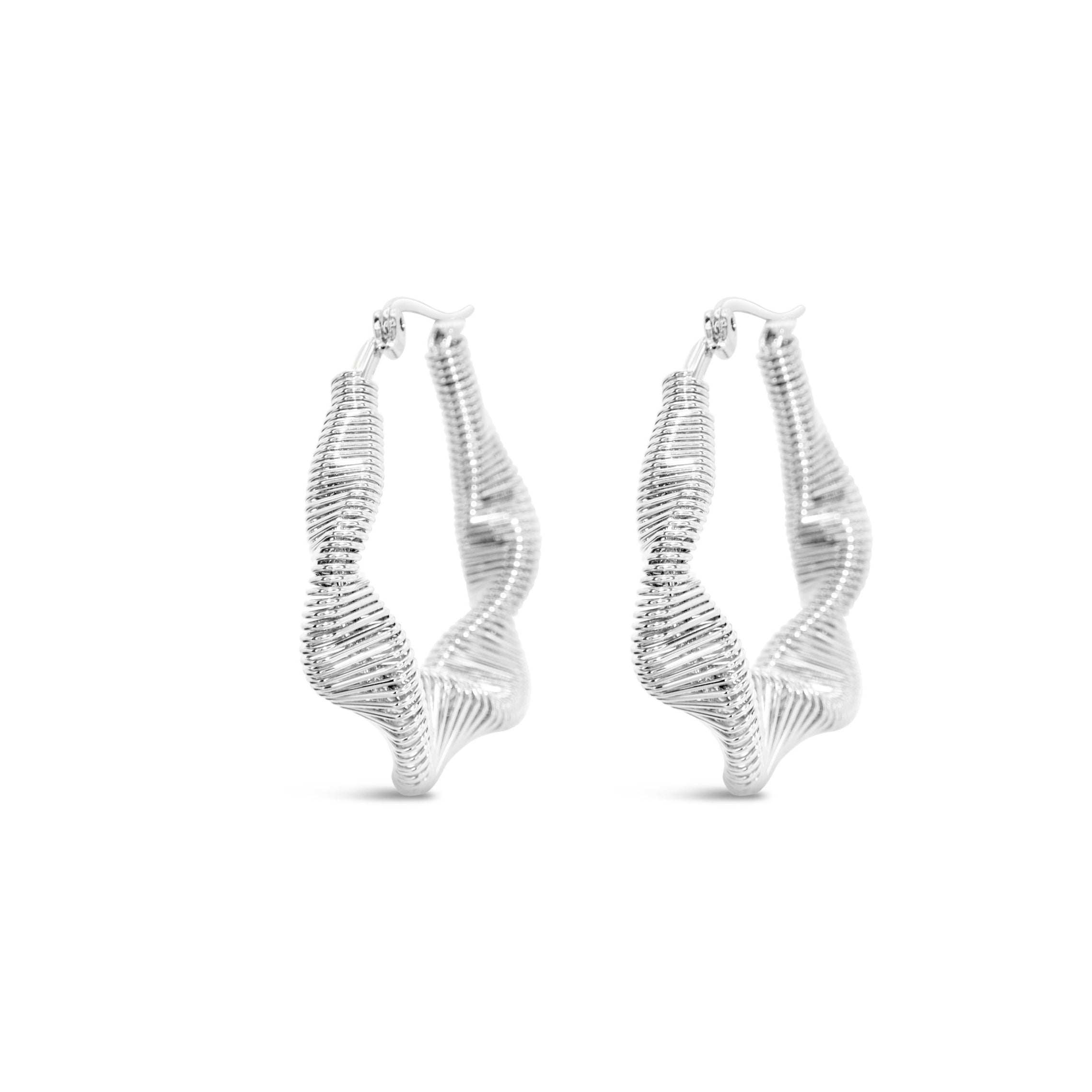 #223 Stylishe Creolen-Ohrringe  "Sculptura Helix Hoops silber" - ARS-ARGENTI - Damen Ohrringe Silber - 925 Sterling Silber - Sexy Statement – chunky ohrringe gold – ohrringe statement – damenohrringe - Geschenkbox