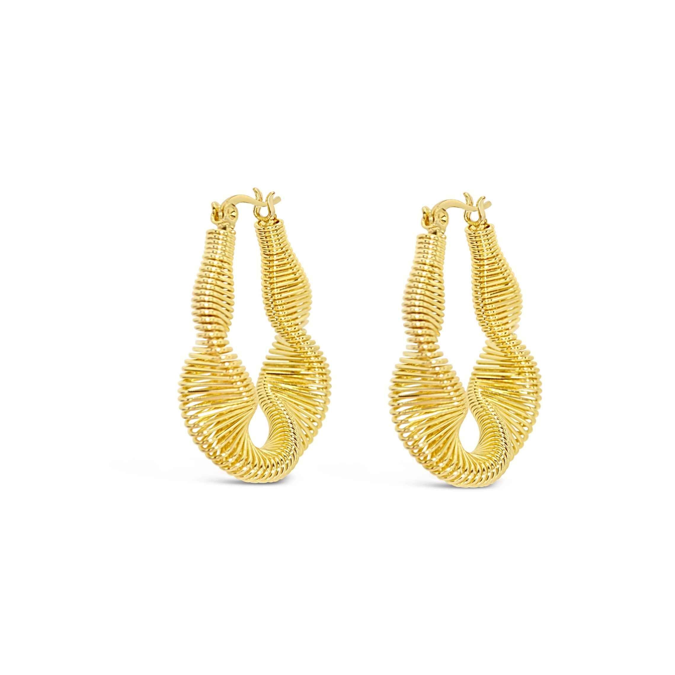 #224 Stylishe Creolen-Ohrringe  "Sculptura Helix Hoops gold" - ARS-ARGENTI - Damen Ohrringe Gold - 925 Sterling Silber - Sexy Statement gold 585 – chunky ohrringe gold – ohrringe statement – damenohrringe - Geschenkbox