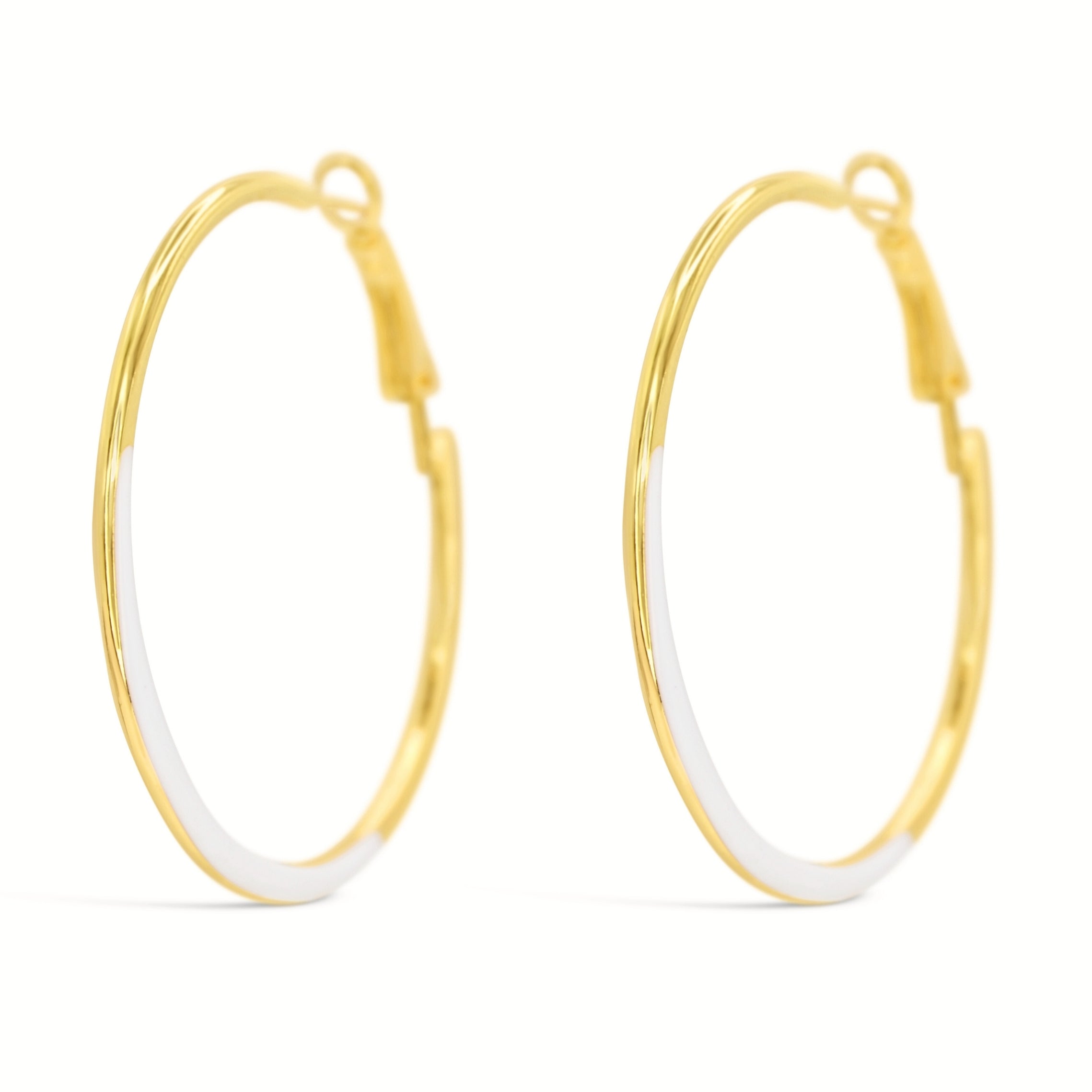 #227 Sommerliche Creolen-Ohrringe "Summer Vipes - white" - ARS-ARGENTI - Damen Ohrringe Gold - 925 Sterling Silber - Sexy Creolen gold 585 – bestseller – Kreolen – damenohrringe - Geschenkbox