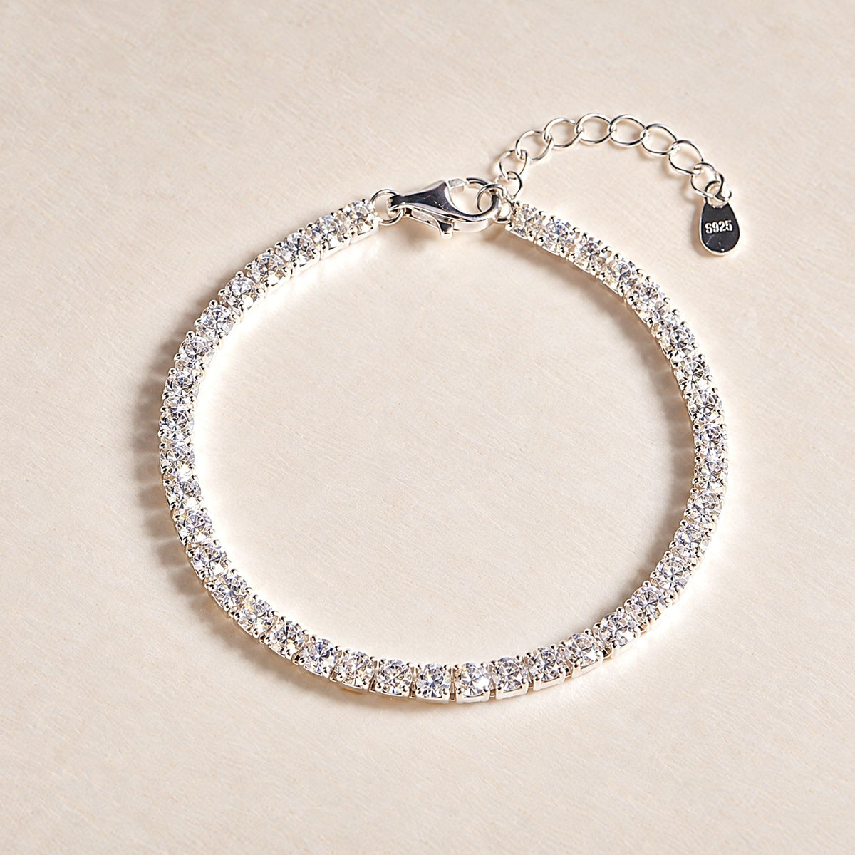 #008 Tennisarmband - Skinny Love L - 925 Sterling Silber