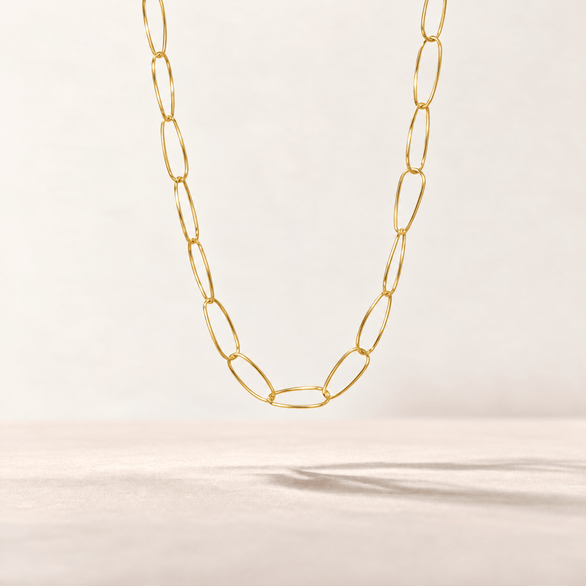 #002 Elegante Gliederhalskette - Love in Chains - vergoldet