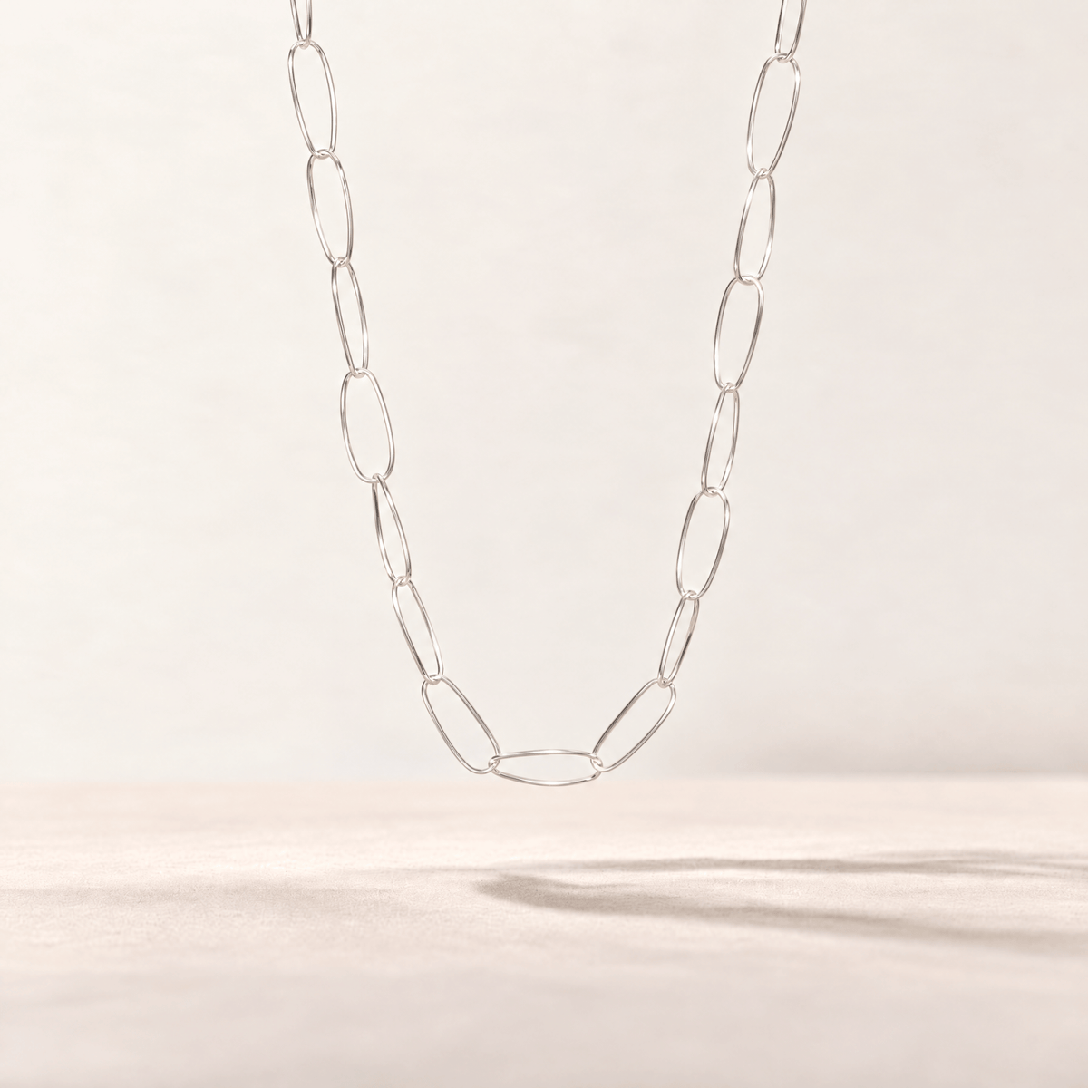 #003 Elegante Gliederhalskette - Love in Chains - silver