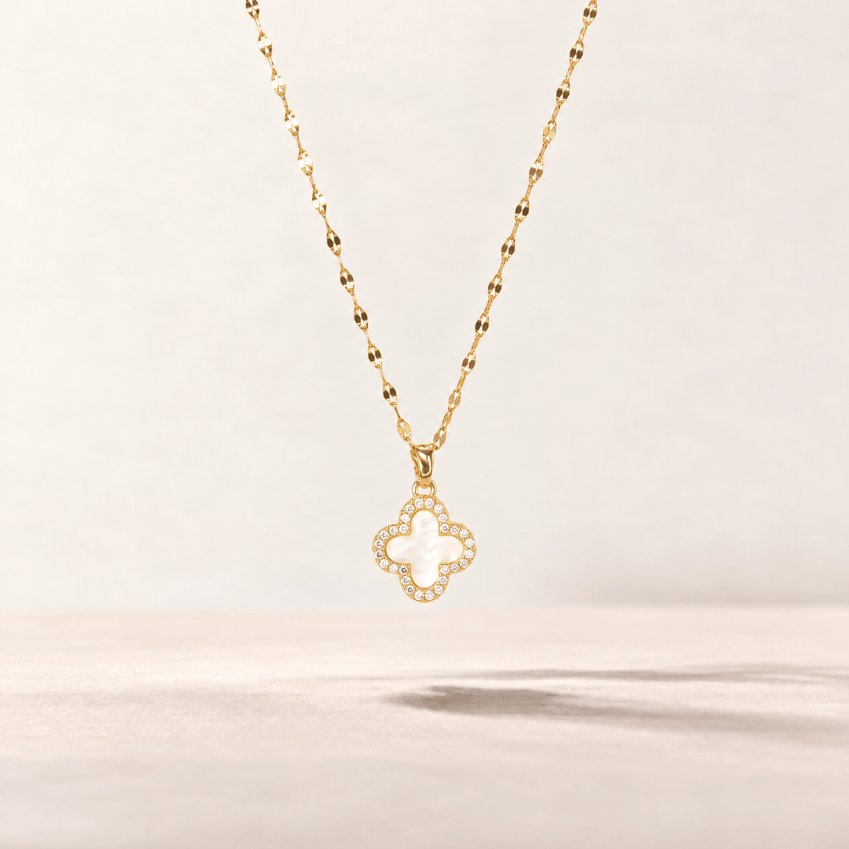 #007 Kleeblatt Halskette - Lucky Luxe - doubleside