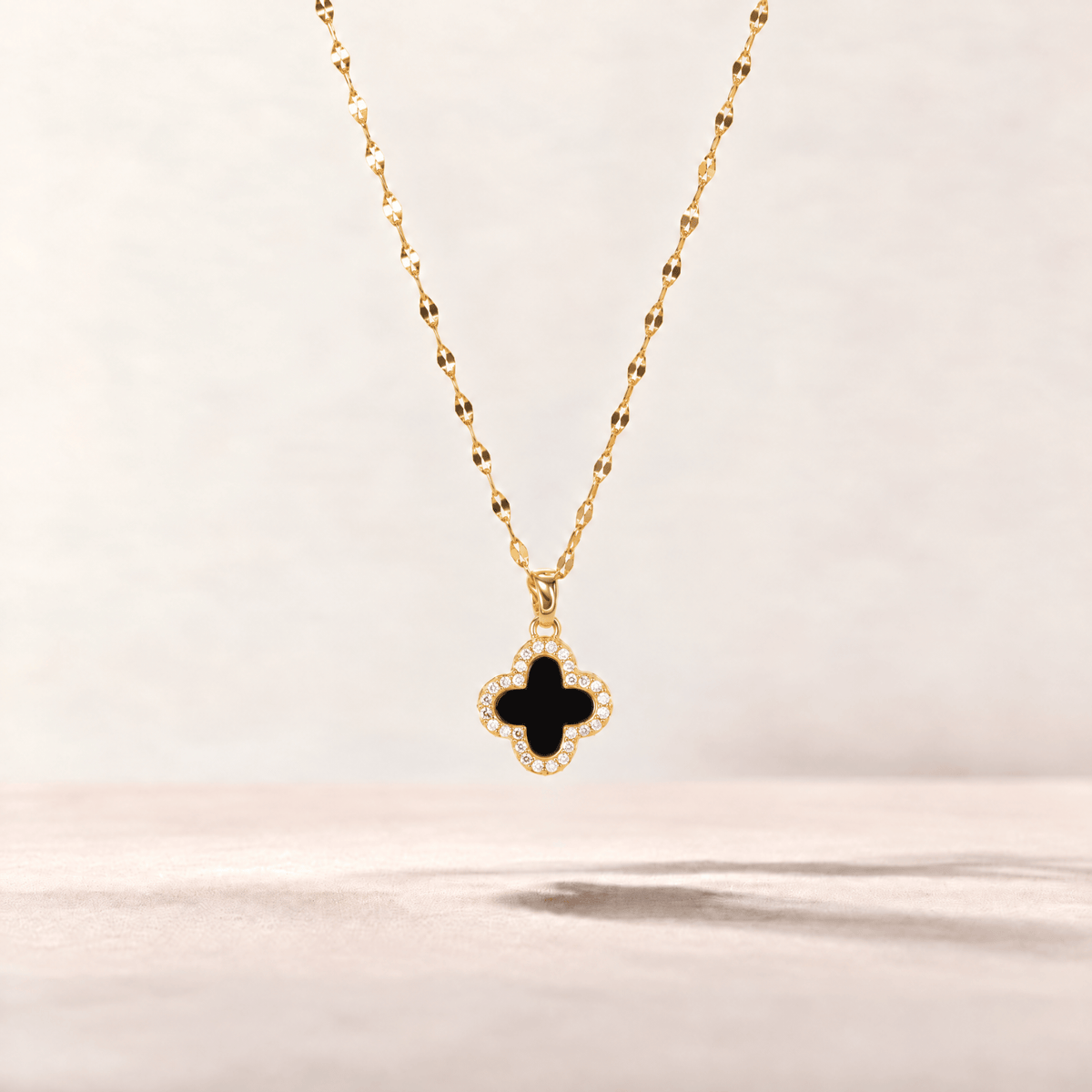 #007 Kleeblatt Halskette - Lucky Luxe - doubleside
