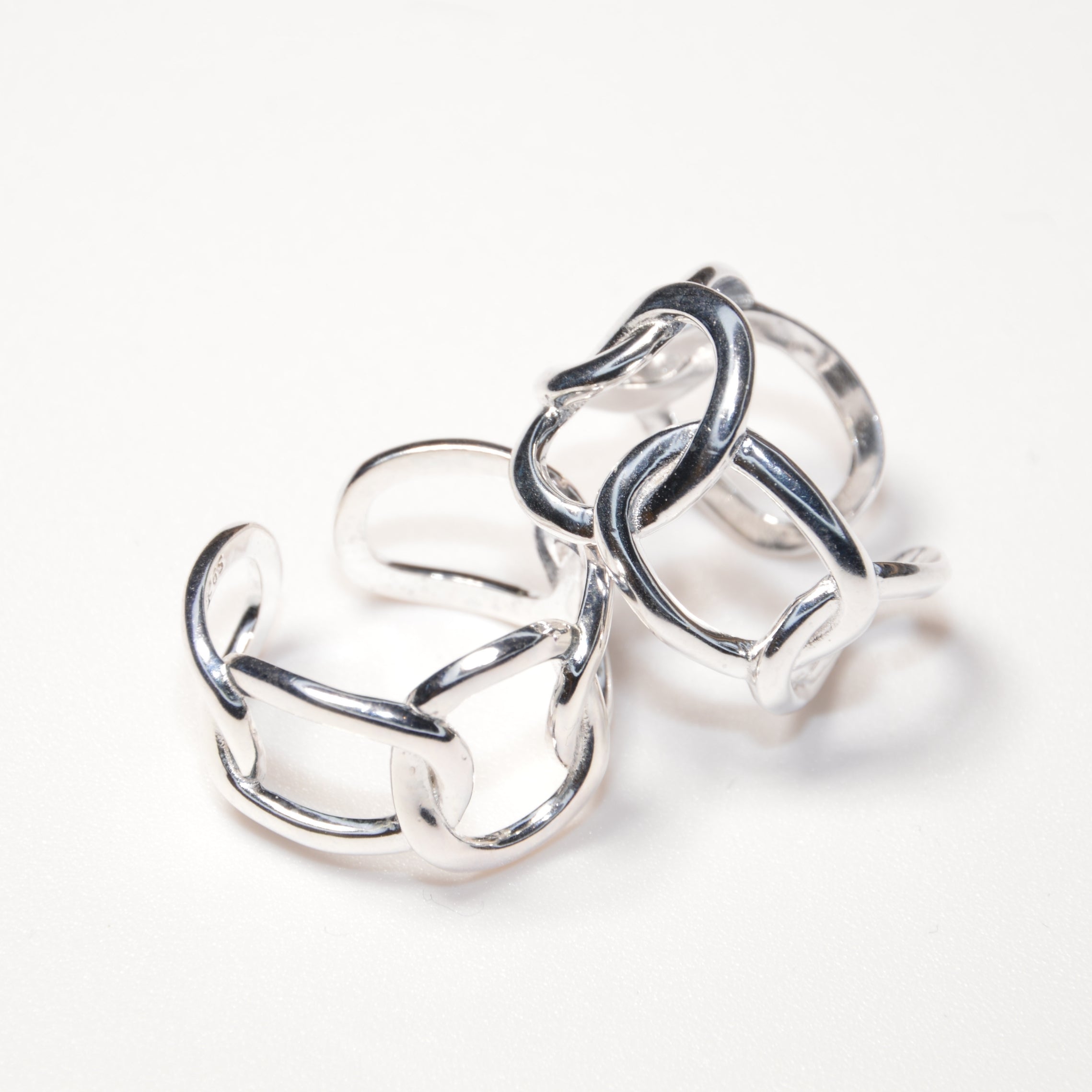 #005 Statement-Ring "Chain Reaction - silber