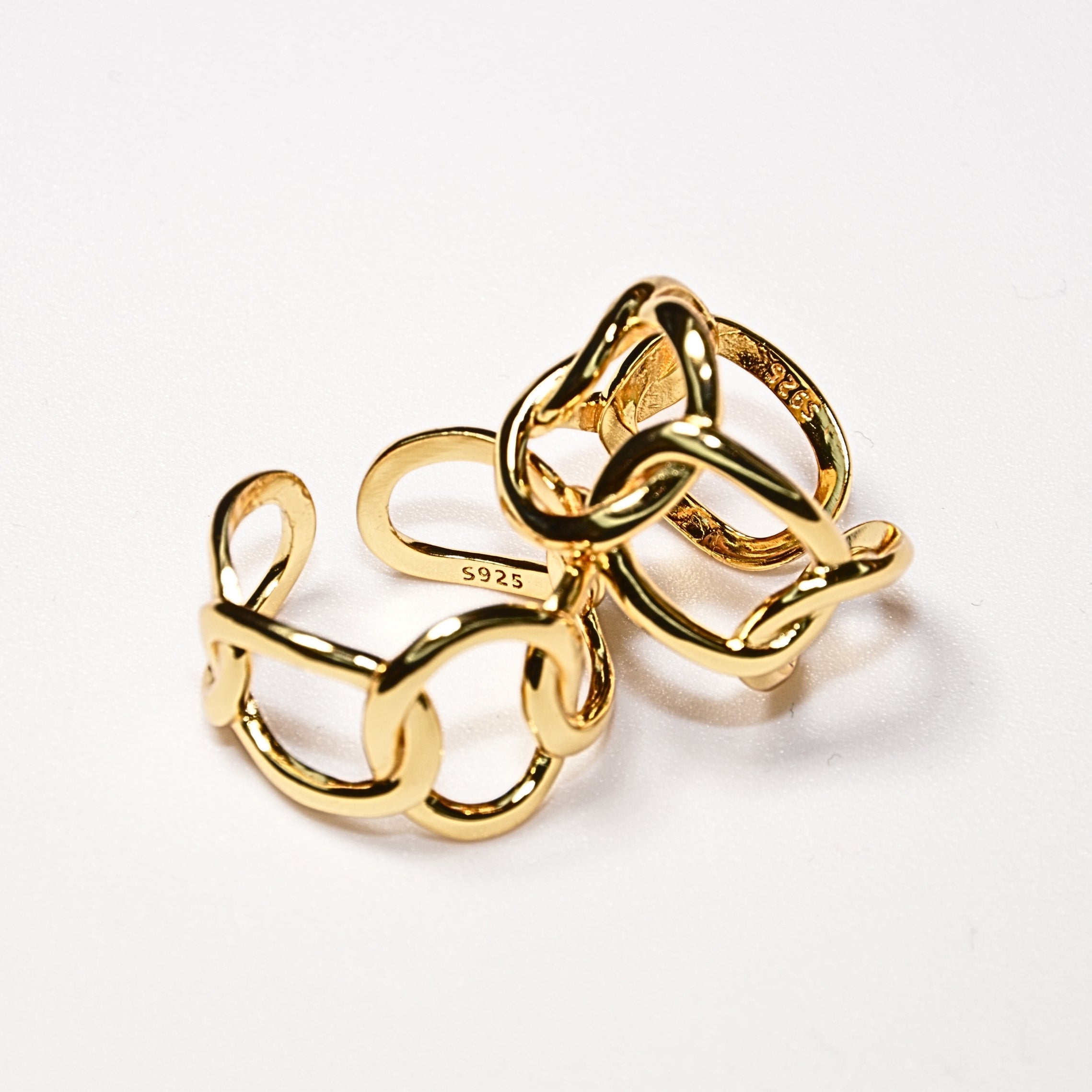 #004 Statement-Ring "Chain Reaction - gold"