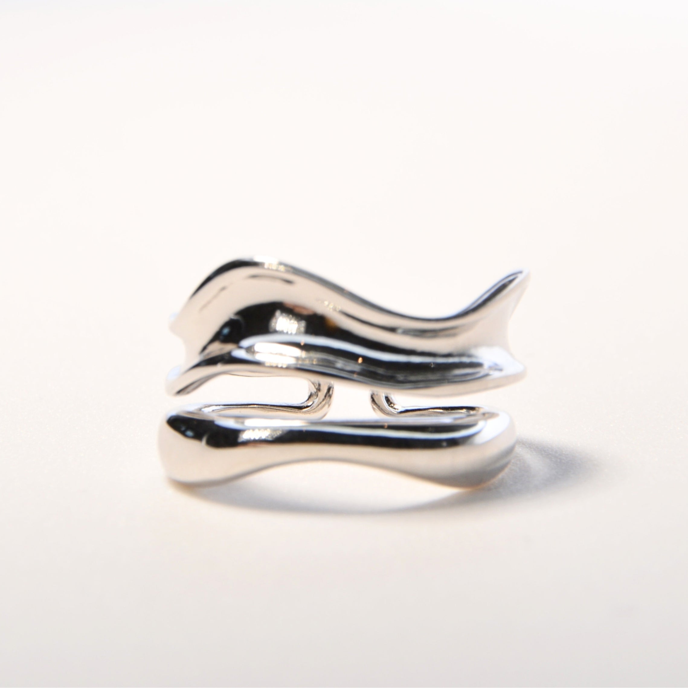 #016 Chuncky-Ring "Goa Waves - silber"