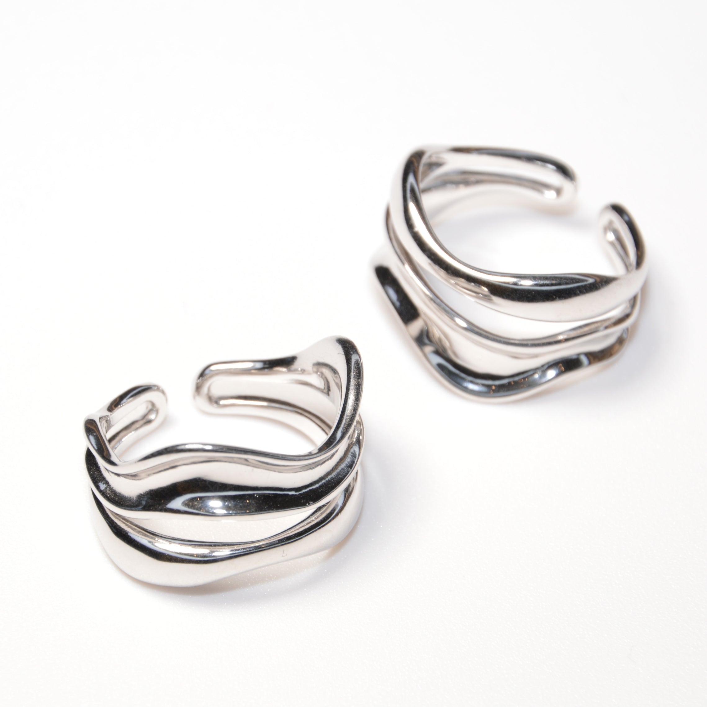 #016 Chuncky-Ring "Goa Waves - silber"