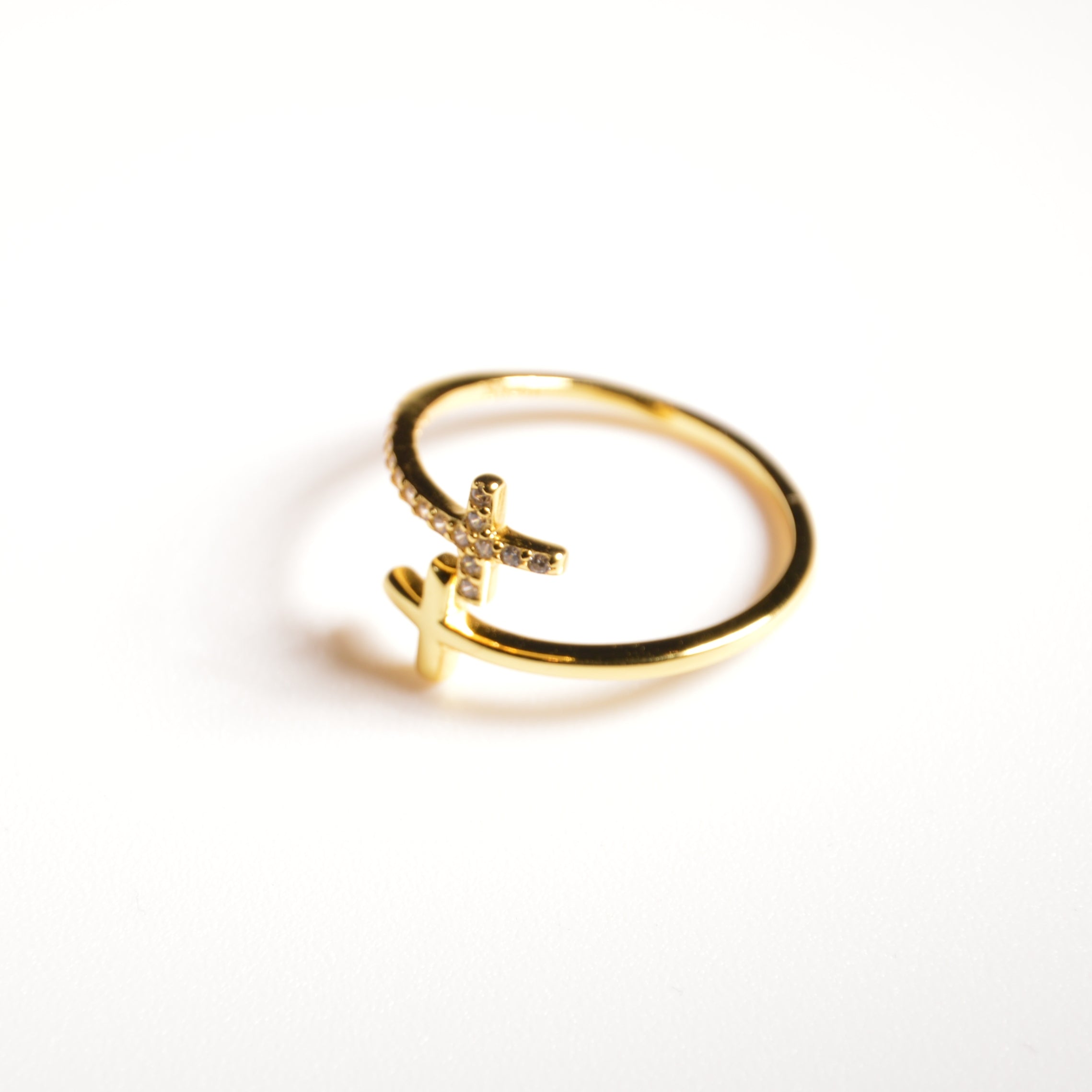 #020 Sexy-Kreuz-Ring "Crossed Desire" - Gold - ARS-ARGENTI